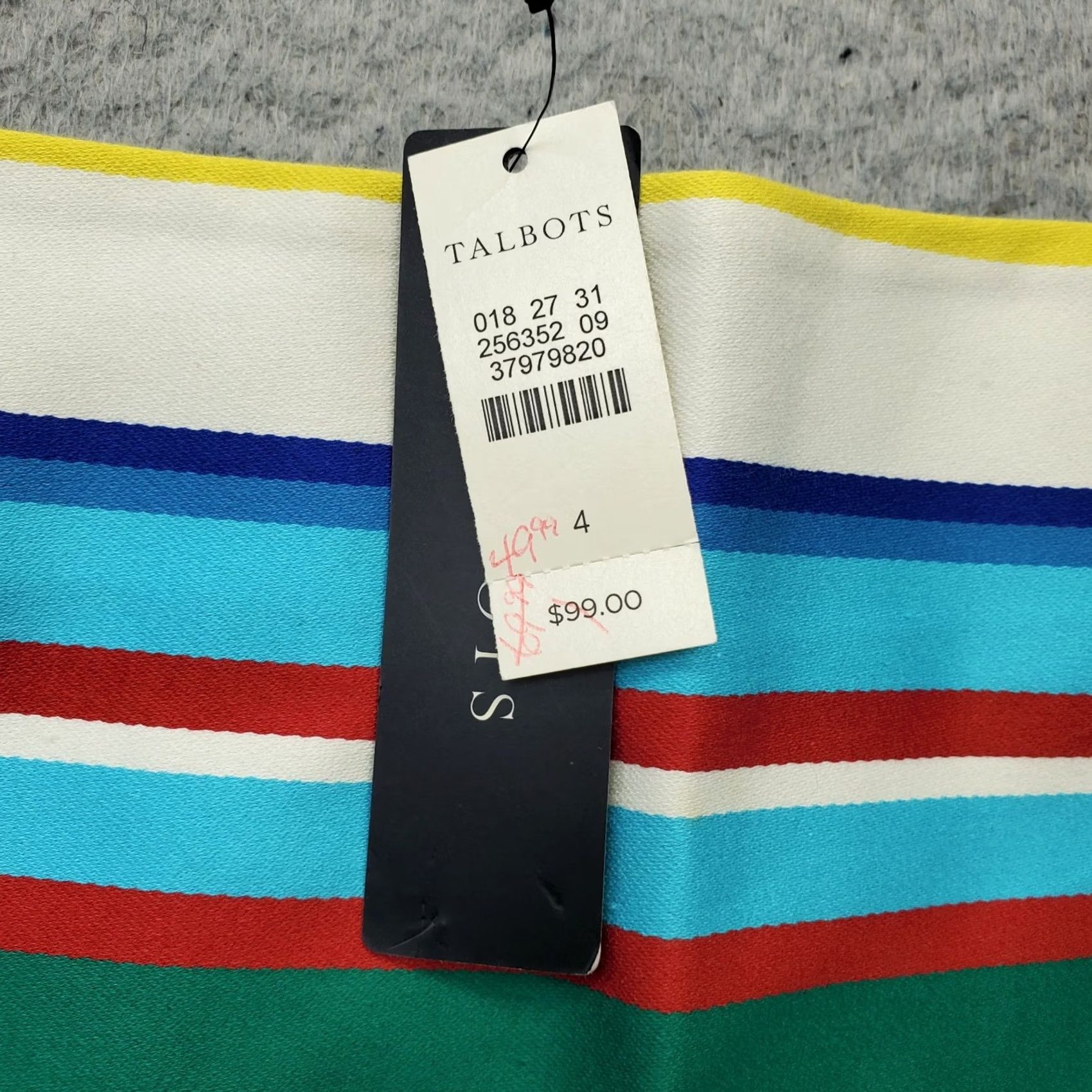 Talbots Talbots Women 4 Striped Straight & Pencil Skirt Lightweight Lined Back Zip Size 4 Multicolor Swing Casual Formal Party/Cocktail NWT Size 27" / US 4 / IT 40 - 5 Thumbnail