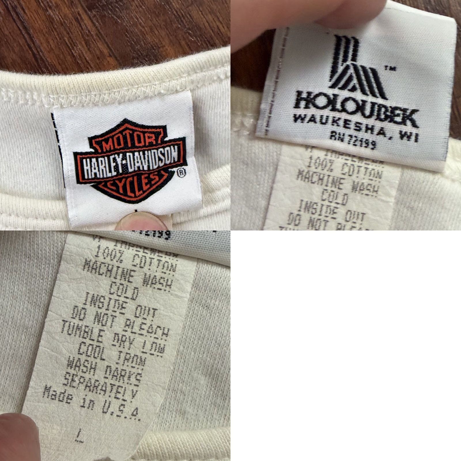 Harley Davidson VINTAGE Harley-Davidson Shirt Womens L White Studded Motorcycle USA T-Shirt Casual KnITTed Cotton Short Sleeve Size L / US 10 / IT 46 - 9 Thumbnail