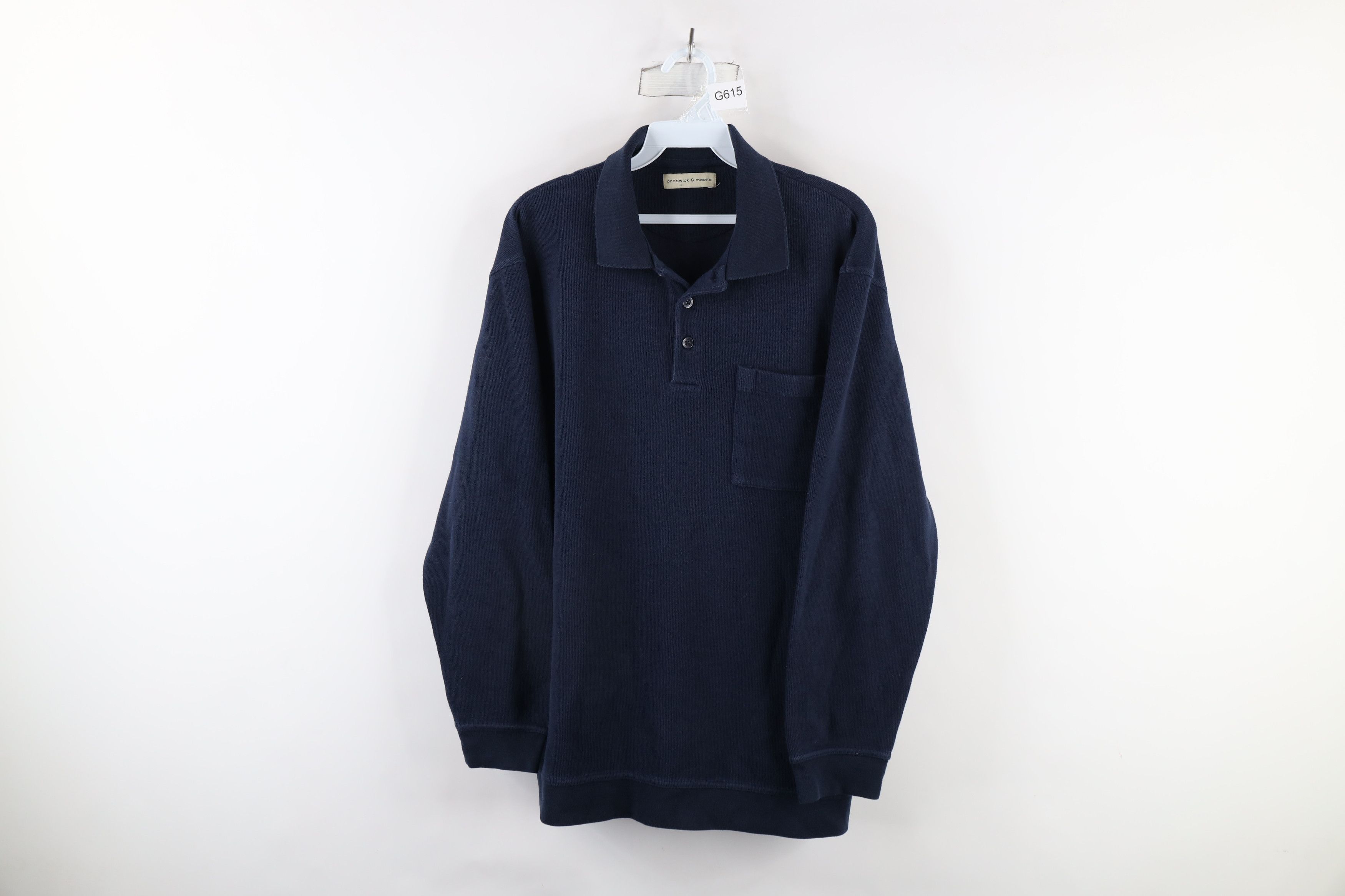 Vintage Vintage 90s Streetwear Long Sleeve Rugby Polo Shirt Blue Size US XL / EU 56 / 4 - 1 Thumbnail