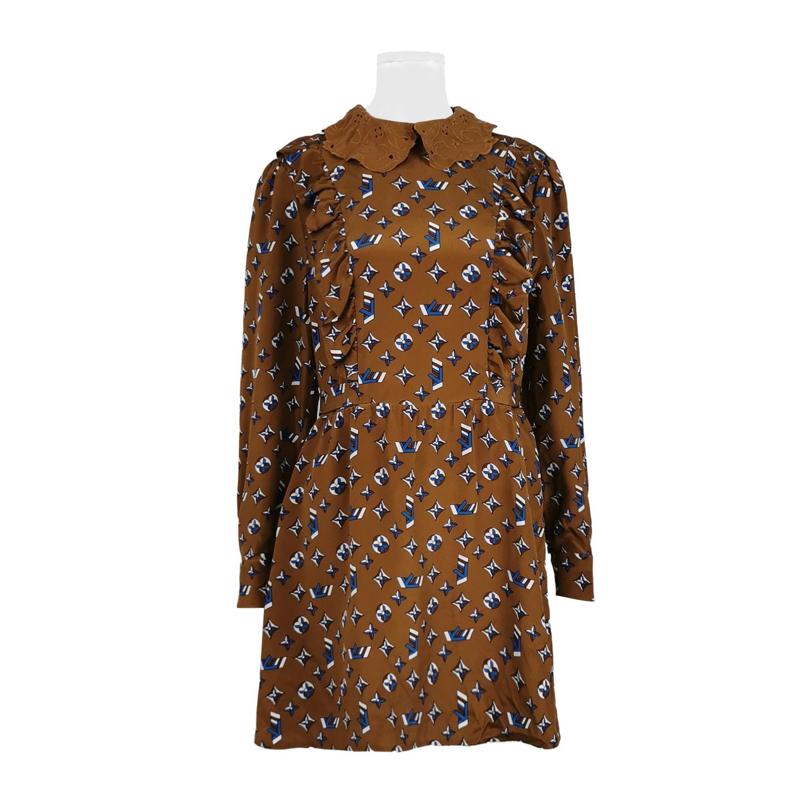 Louis Vuitton Louis Vuitton Monogram Silk Blend Dress Size M Size M / US 6-8 / IT 42-44 - 1 Thumbnail