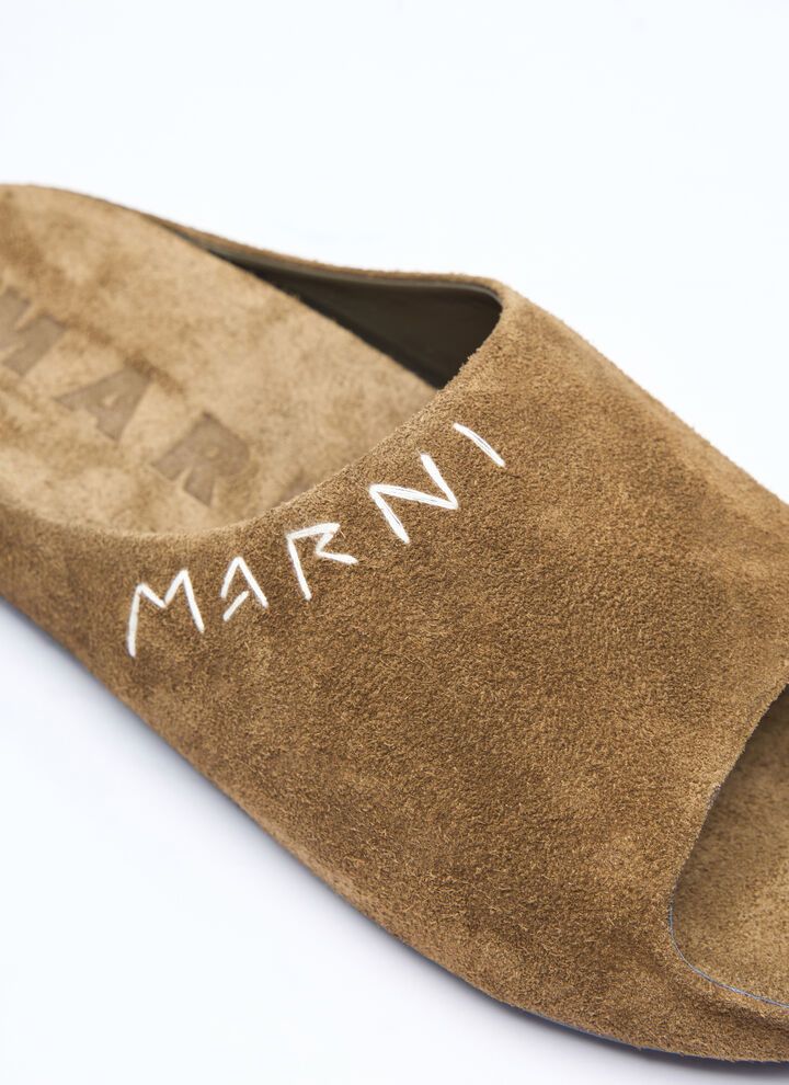 Marni o1w1db11125 Fussbett Slides in Khaki Green Size US 7 / EU 40 - 3 Thumbnail