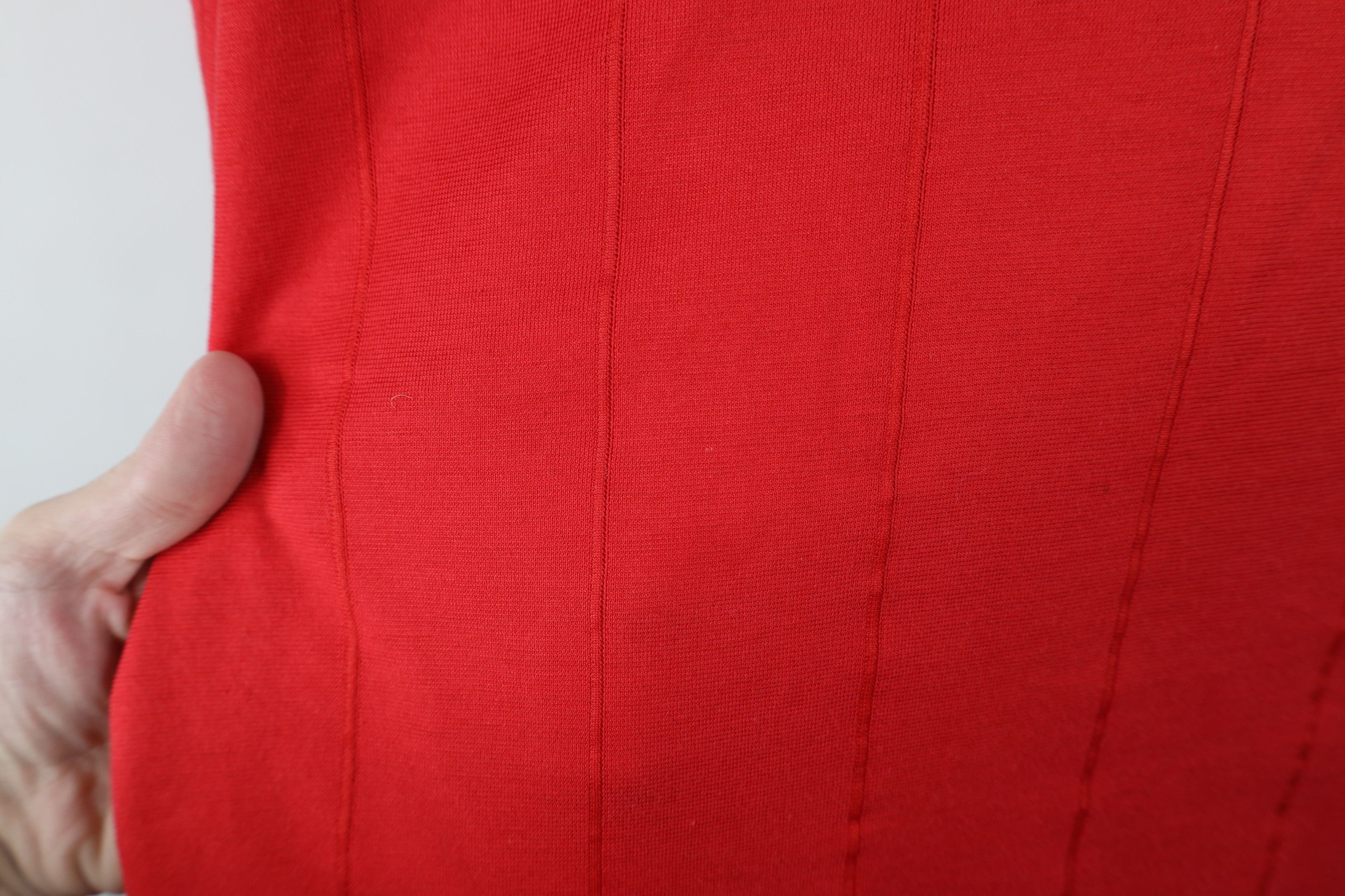 Vintage Vintage 90s Streetwear Striped Knit Golf Polo Shirt Red Size US XL / EU 56 / 4 - 7 Thumbnail