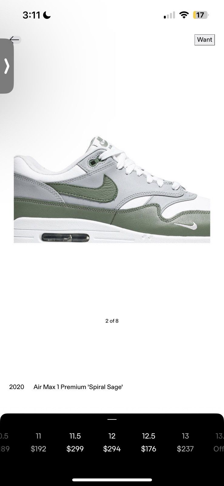 Nike Nike Air Max 1 Premium Spiral Sage Size US 12 / EU 45 - 7 Thumbnail