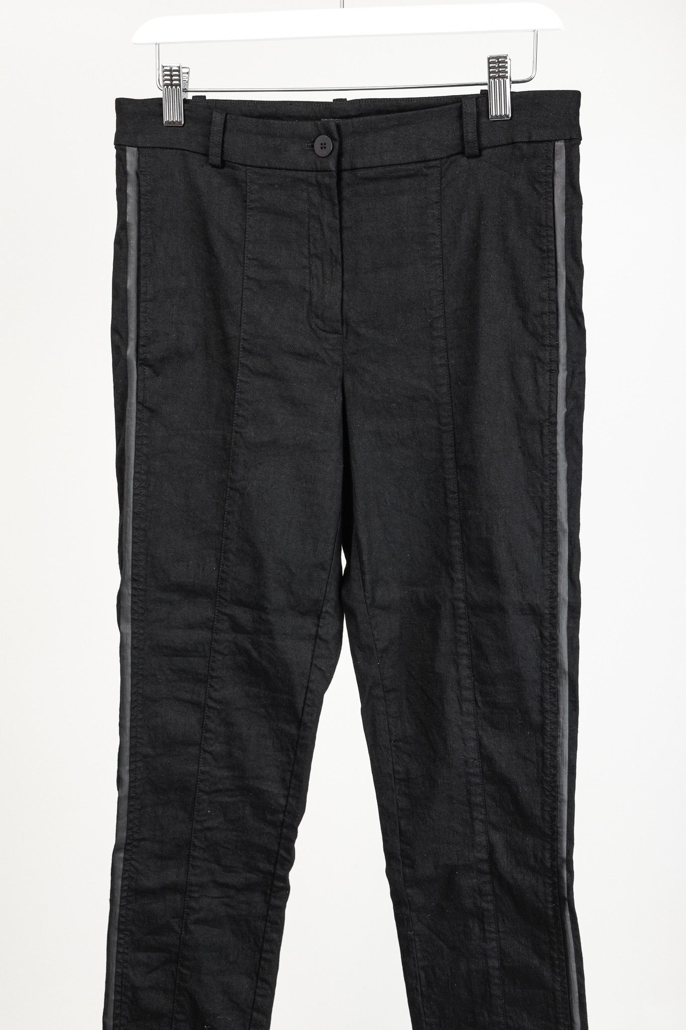 Annette Gortz Annette Gortz SS/20 Stretch-Linen Cropped Side-Stripe Pants Size 30" / US 8 / IT 44 - 2 Thumbnail