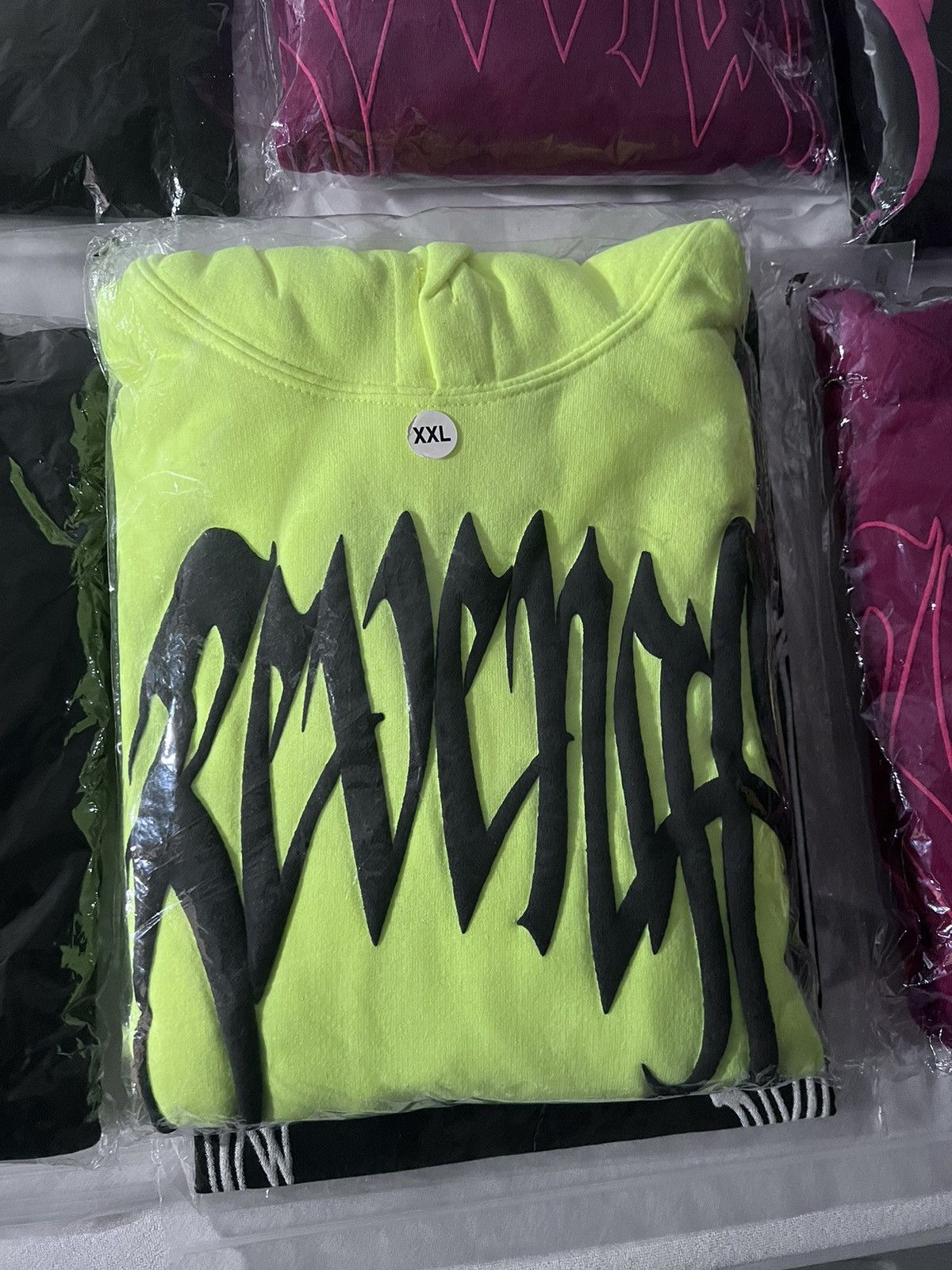 image of Revenge Xxxtentacion Neon “Kill” Hoodie, Men's (Size 2XL)