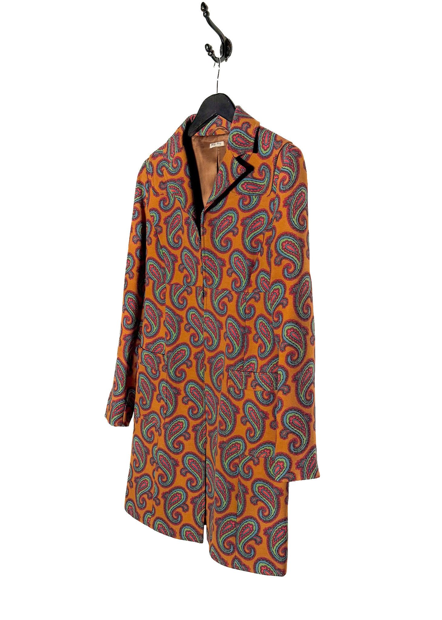 Miu Miu Miu Miu Brown Paisley Print Open Coat Size M / US 6-8 / IT 42-44 - 2 Thumbnail