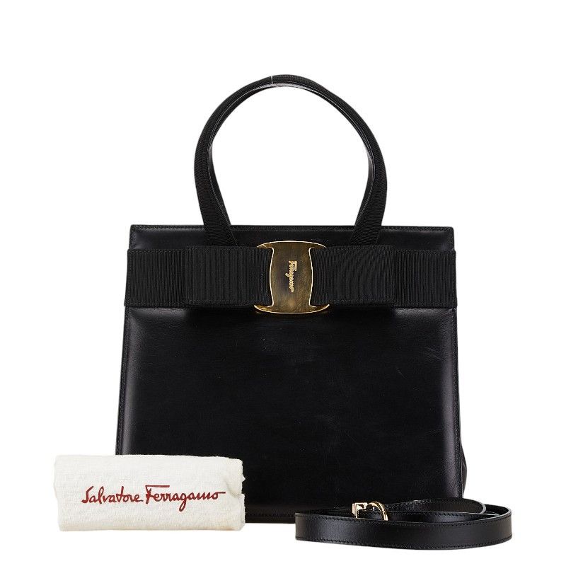 Salvatore Ferragamo Salvatore Ferragamo Salvatore Ferragamo Vara Ribbon Leather Handbag BA214178 Leather Handbag BA214178 in Very Good Condition Size ONE SIZE - 1 Thumbnail