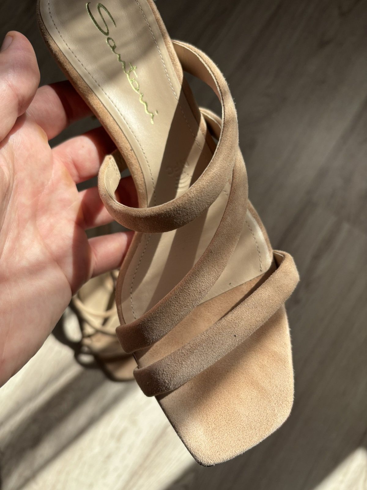 Santoni Santoni Women’s Nude Suede Strappy Sandals 38.5 IT Heel Size US 8 / IT 38 - 8 Thumbnail
