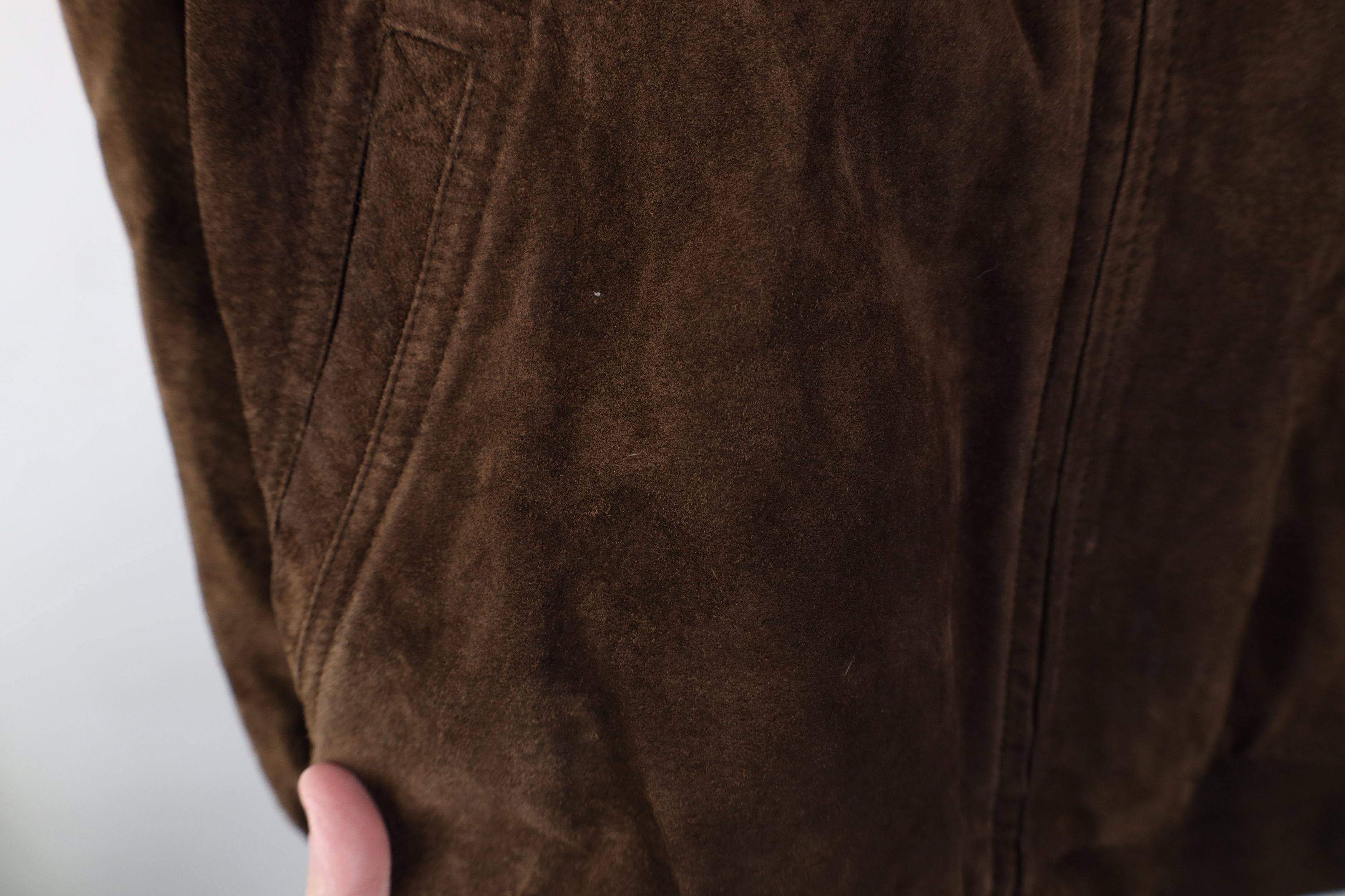 Vintage Vintage 90s Streetwear Suede Leather Bomber Jacket Brown Size US XL / EU 56 / 4 - 5 Thumbnail