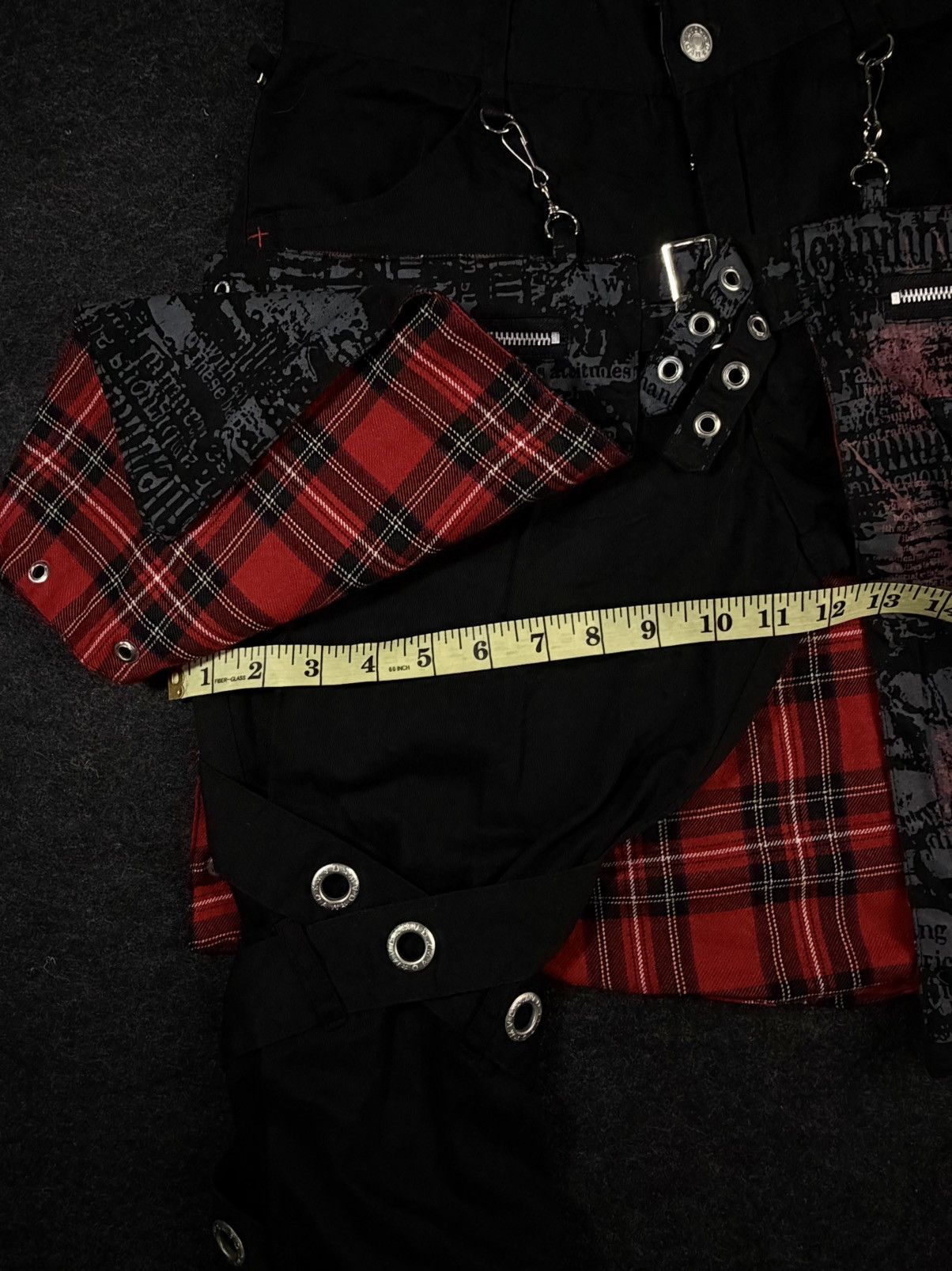 Le Grande Bleu (L.G.B.) Mad Punks Goth Bondage Pants with Removable Plaid Kilt Size US 29 - 7 Thumbnail