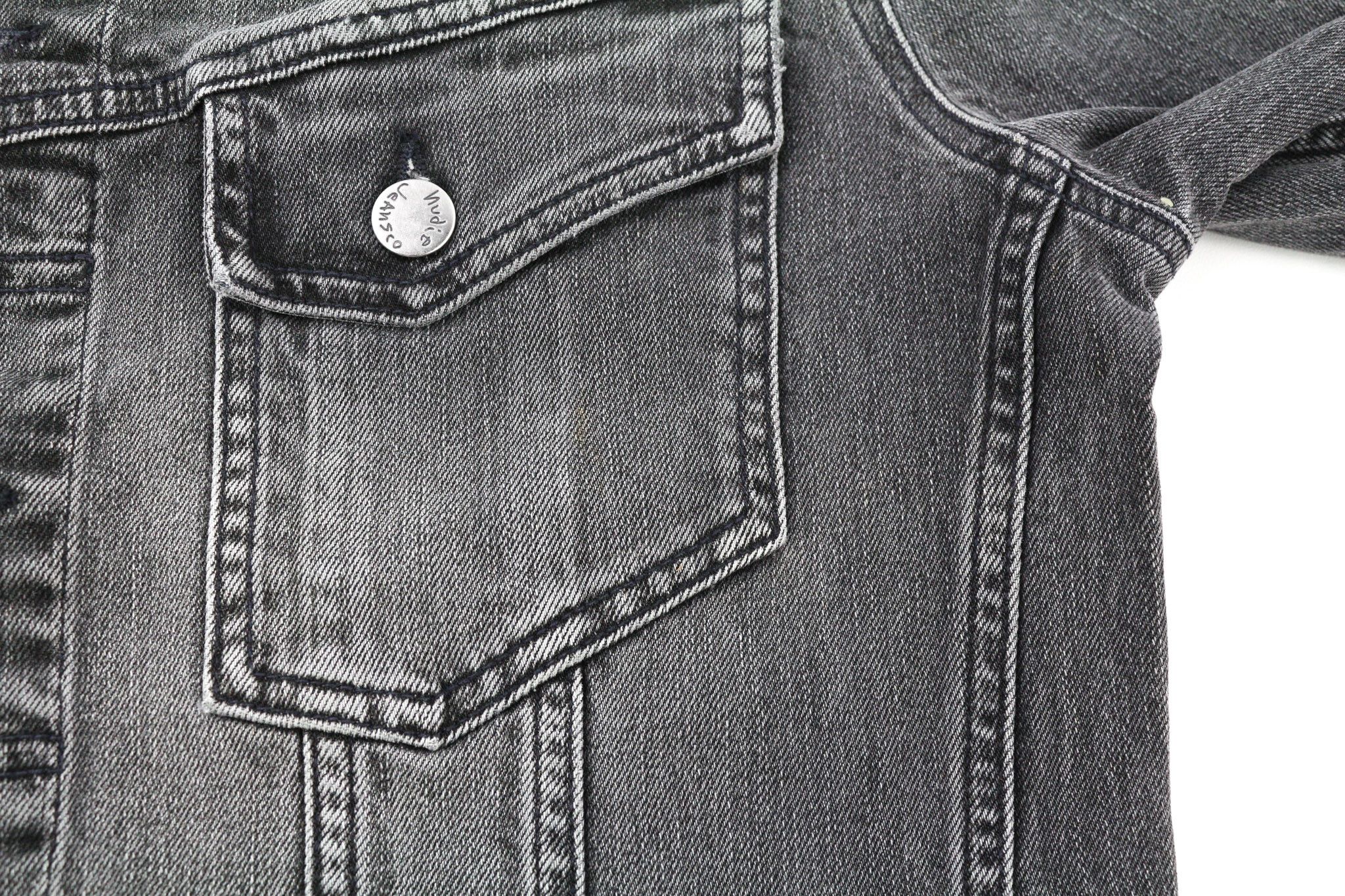 M Grey Washed Unlined Cotton Denim Jacket 80784