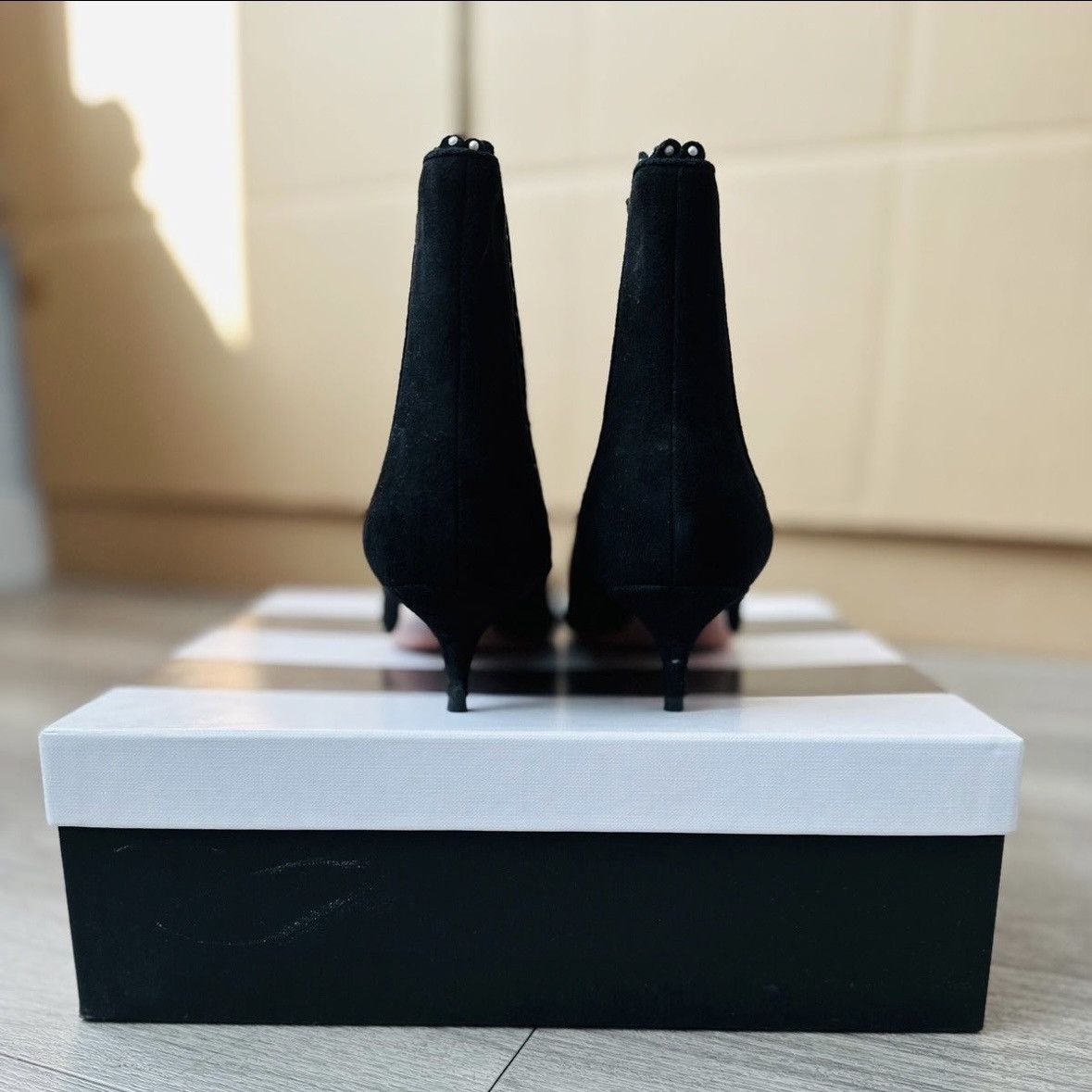 Aquazzura AQUAZZURA Jicky Studded Suede Ankle Boots Size US 7 / IT 37 - 10 Thumbnail