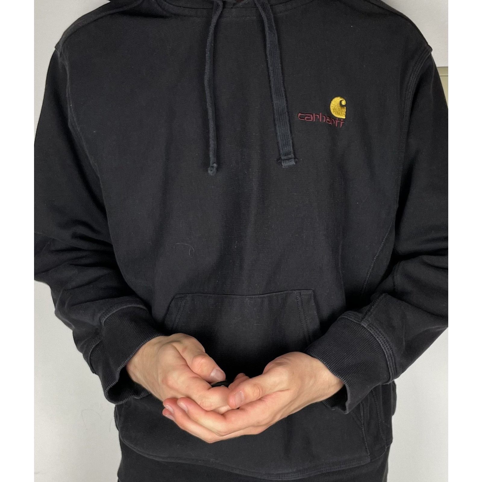 Carhartt Carhartt Men Black Cotton Hooded American Script Sweat Small Size US S / EU 44-46 / 1 - 2 Thumbnail