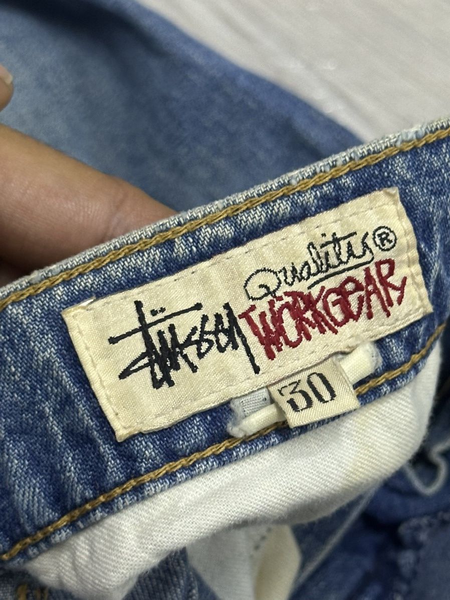 Stussy Vintage Stussy Workwear Denim Distressed Mud Wash Pant Size US 29 - 7 Thumbnail