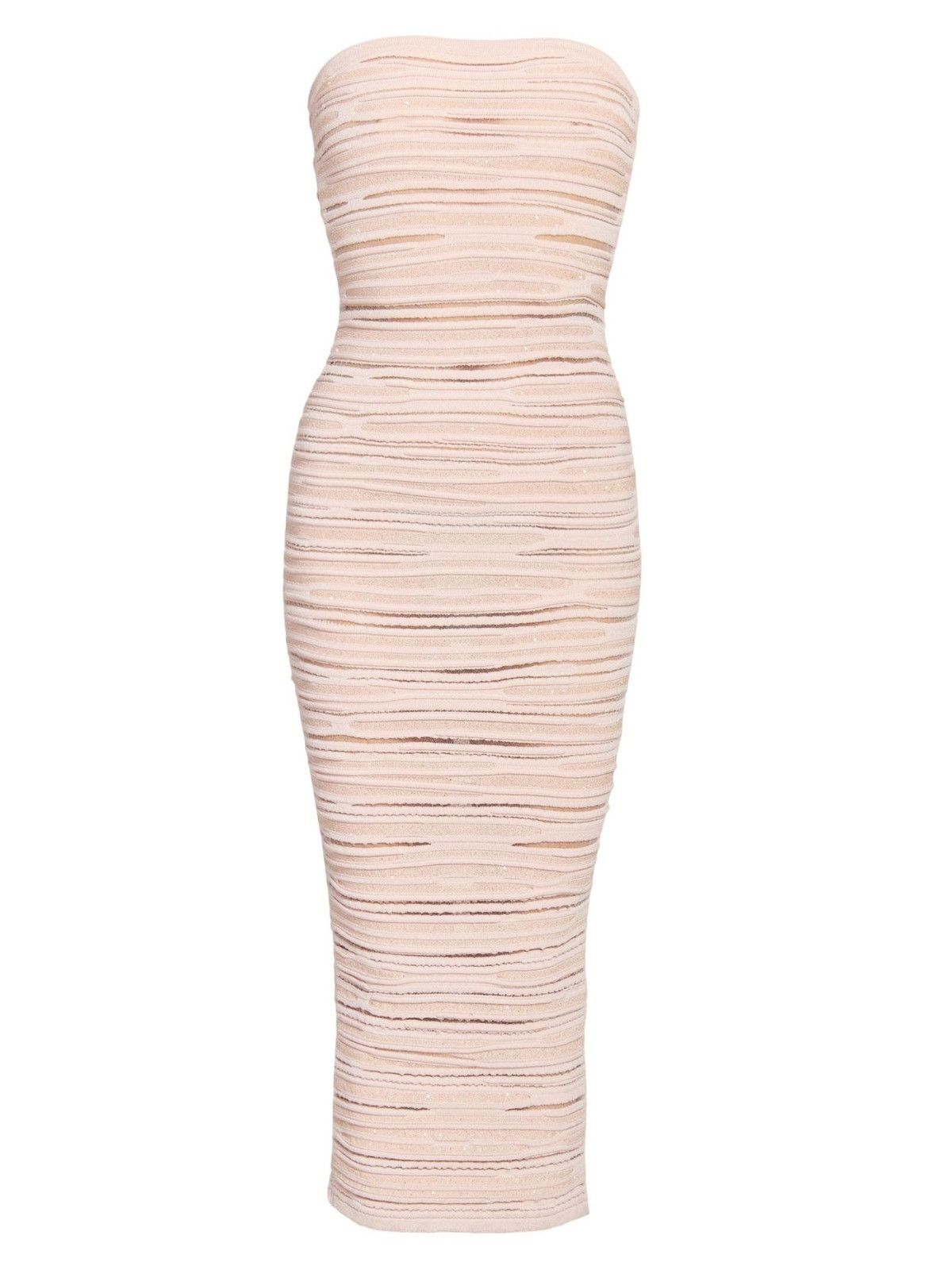 Balmain o1mt1gz0126 Bustier Glittered Midi Dress in Pink Size S / US 4 / IT 40 - 1 Thumbnail