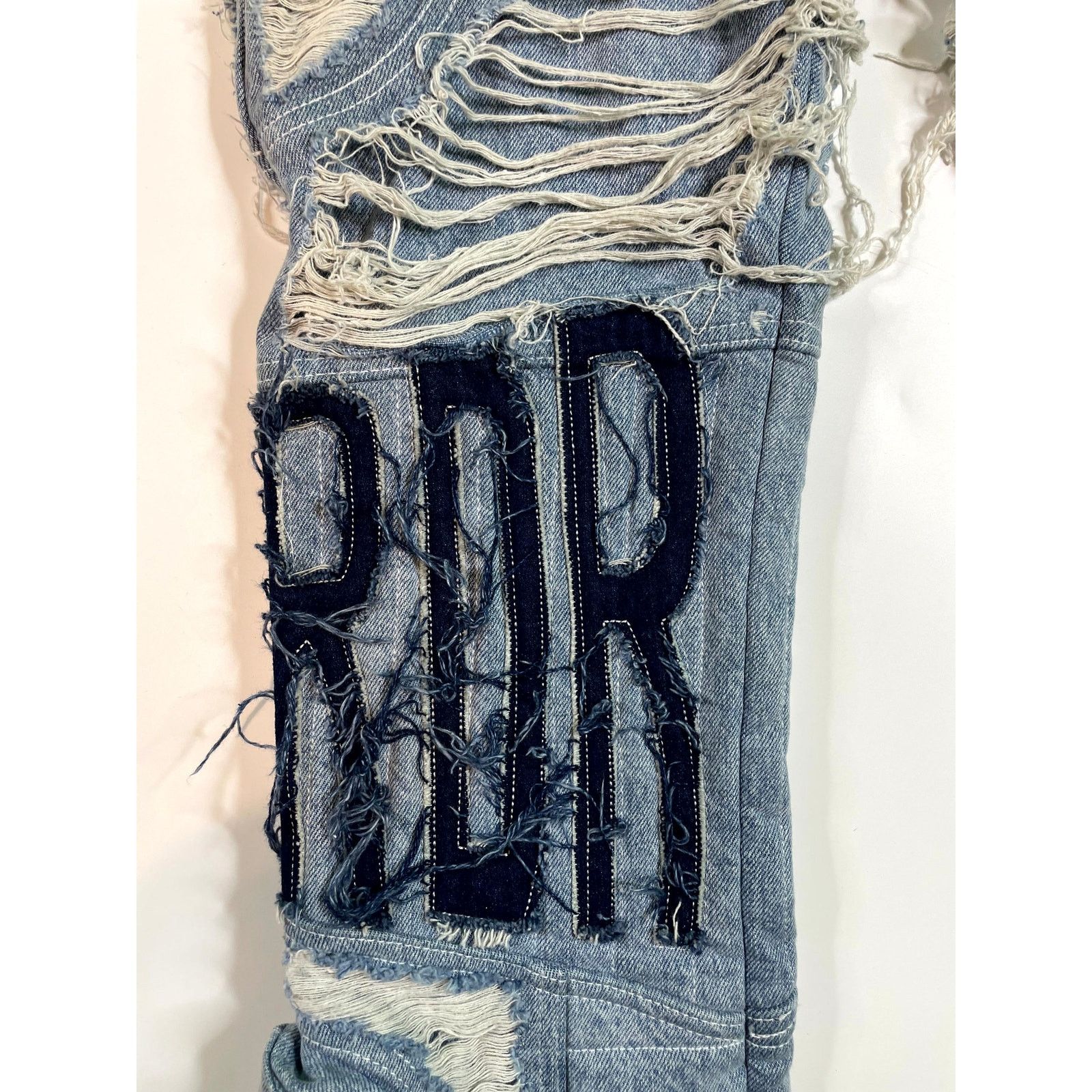 Who Decides War WDW Moto Denim Ligth Wash Jeans Size US 30 / EU 46 - 4 Thumbnail