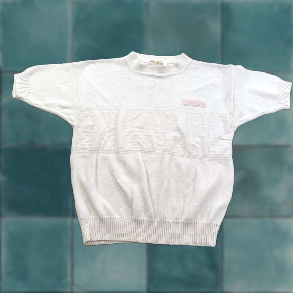 Jantzen VINTAGE Jantzen Sweater Women Short Sleeve Pullover M White USA Size M / US 6-8 / IT 42-44 - 1 Thumbnail