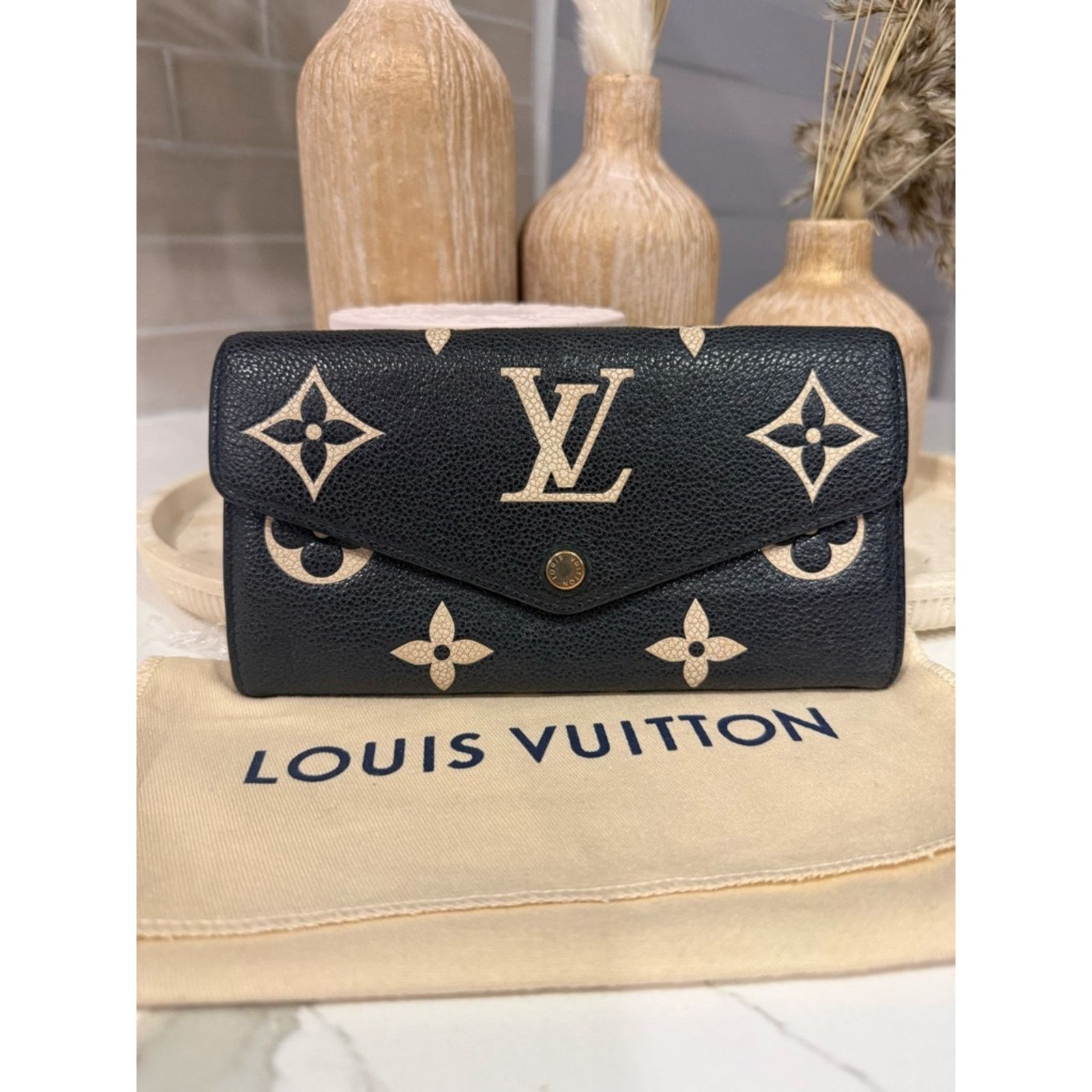 Louis Vuitton Louis Vuitton Sarah Wallet Bicolor Monogram Empreinte leathe Size ONE SIZE - 4 Thumbnail