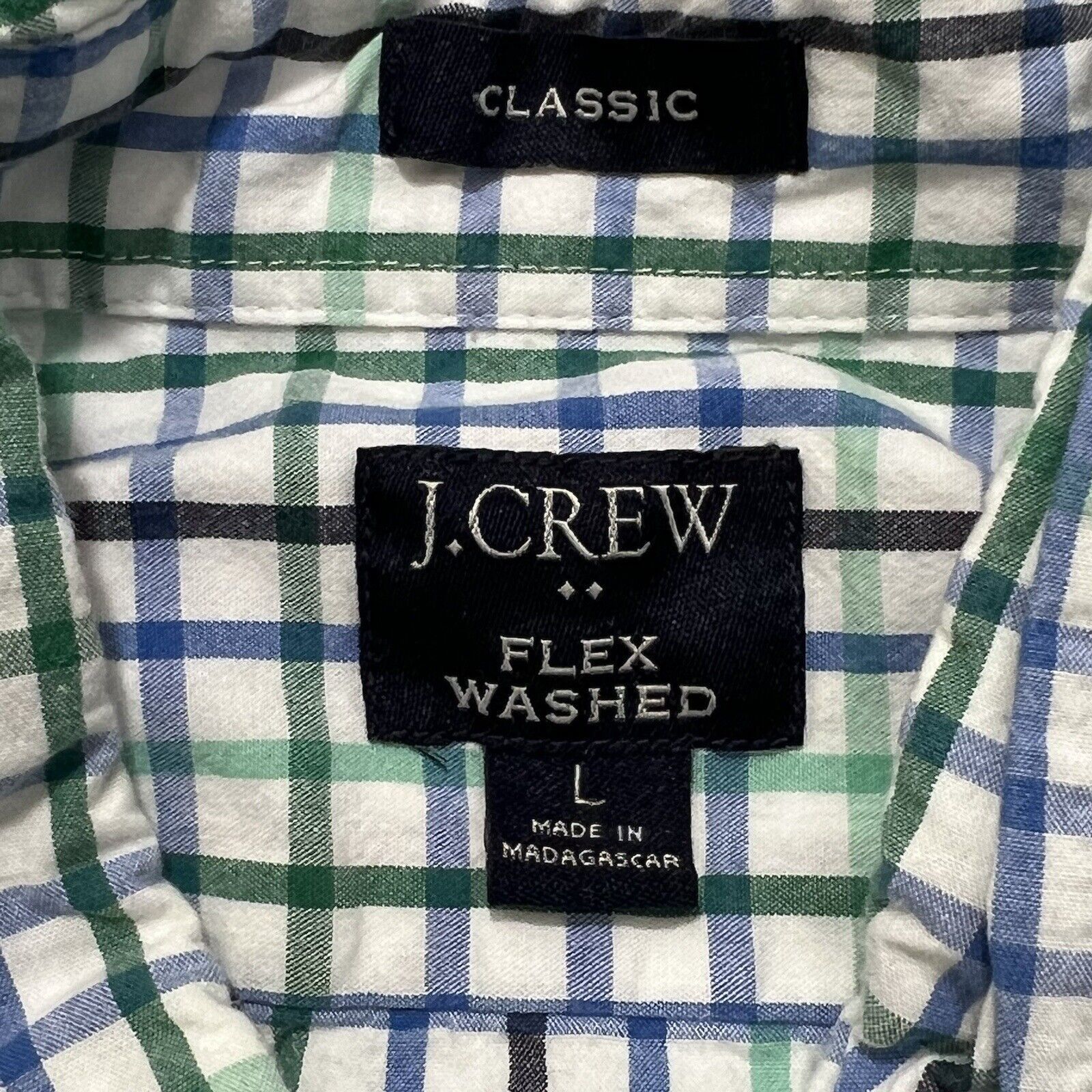 J.Crew J. Crew Button Up Blue Green Plaid Striped Dress Shirt Size US L / EU 52-54 / 3 - 3 Thumbnail