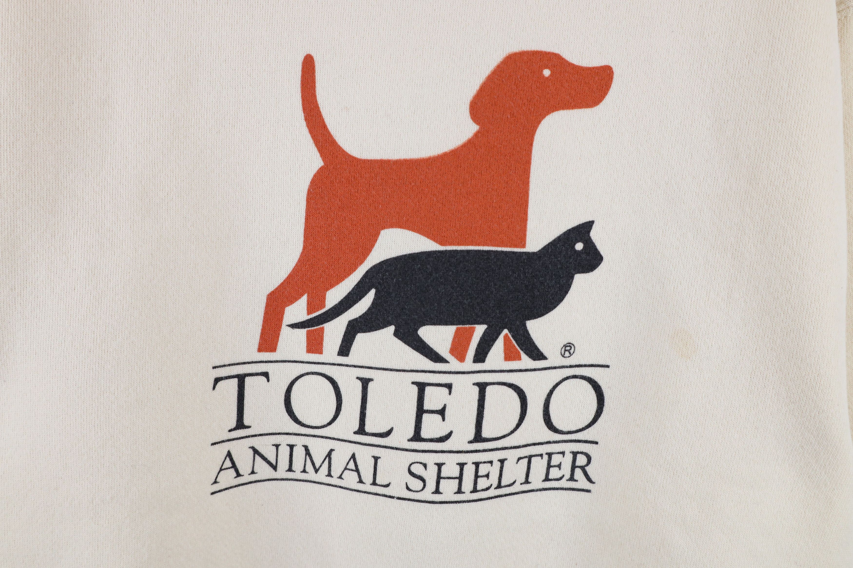 Vintage Vintage 90s Toledo Animal Shelter Crewneck Sweatshirt Cream Size US S / EU 44-46 / 1 - 4 Thumbnail
