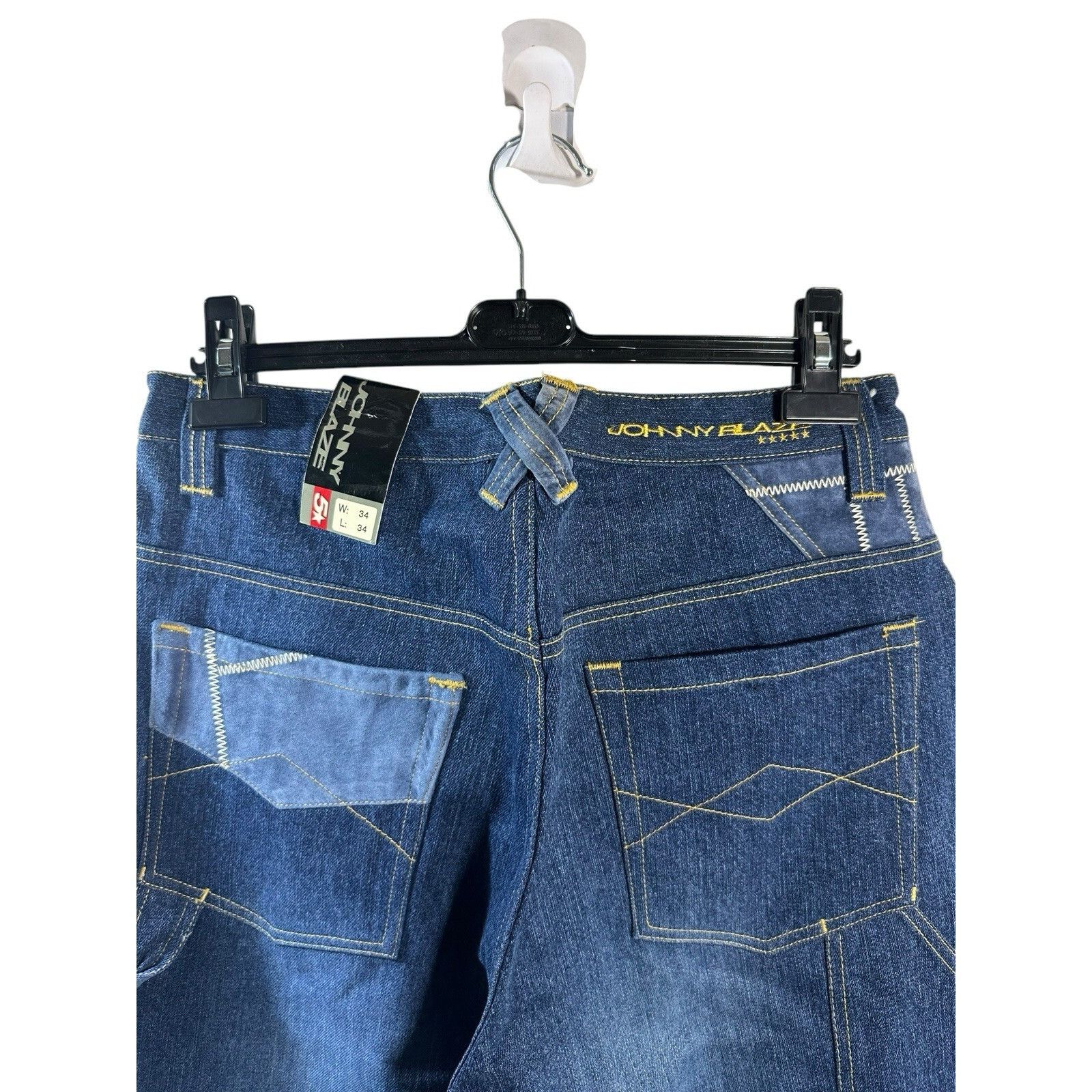 Other Vintage Johnny Blaze Suede Leather Patch Denim Jeans Y2K 90’ Size US 34 / EU 50 - 9 Thumbnail