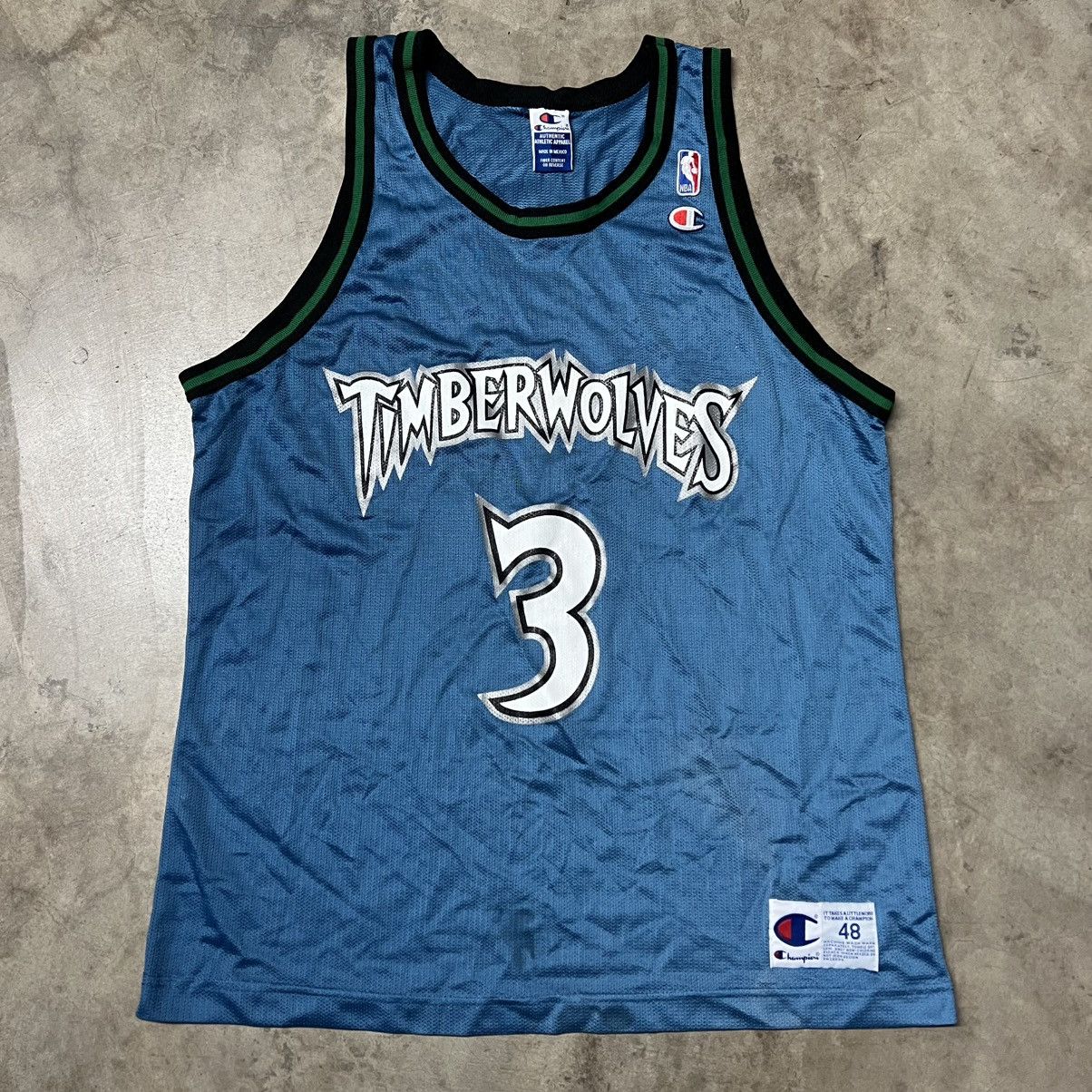 Champion × NBA × Vintage Vintage 2000’s NBA Minnesota Timberwolves S. Marbury Jersey Size US XL / EU 56 / 4 - 2 Thumbnail