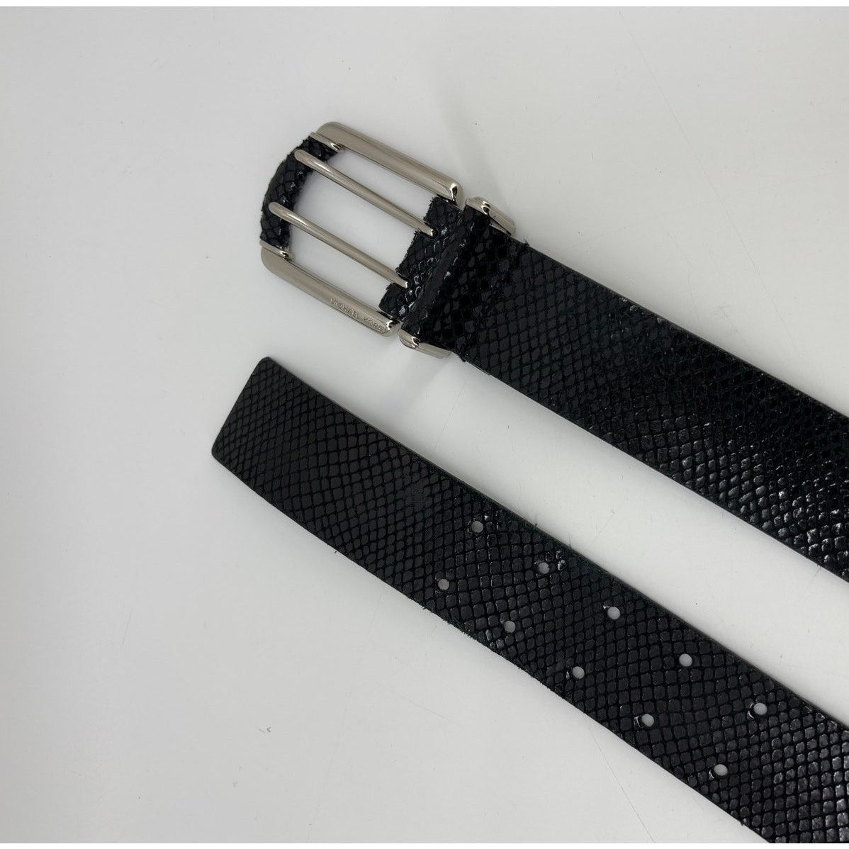 Michael Kors Michael Kors Women's Belt Small Black Python Embossed Size ONE SIZE - 8 Thumbnail