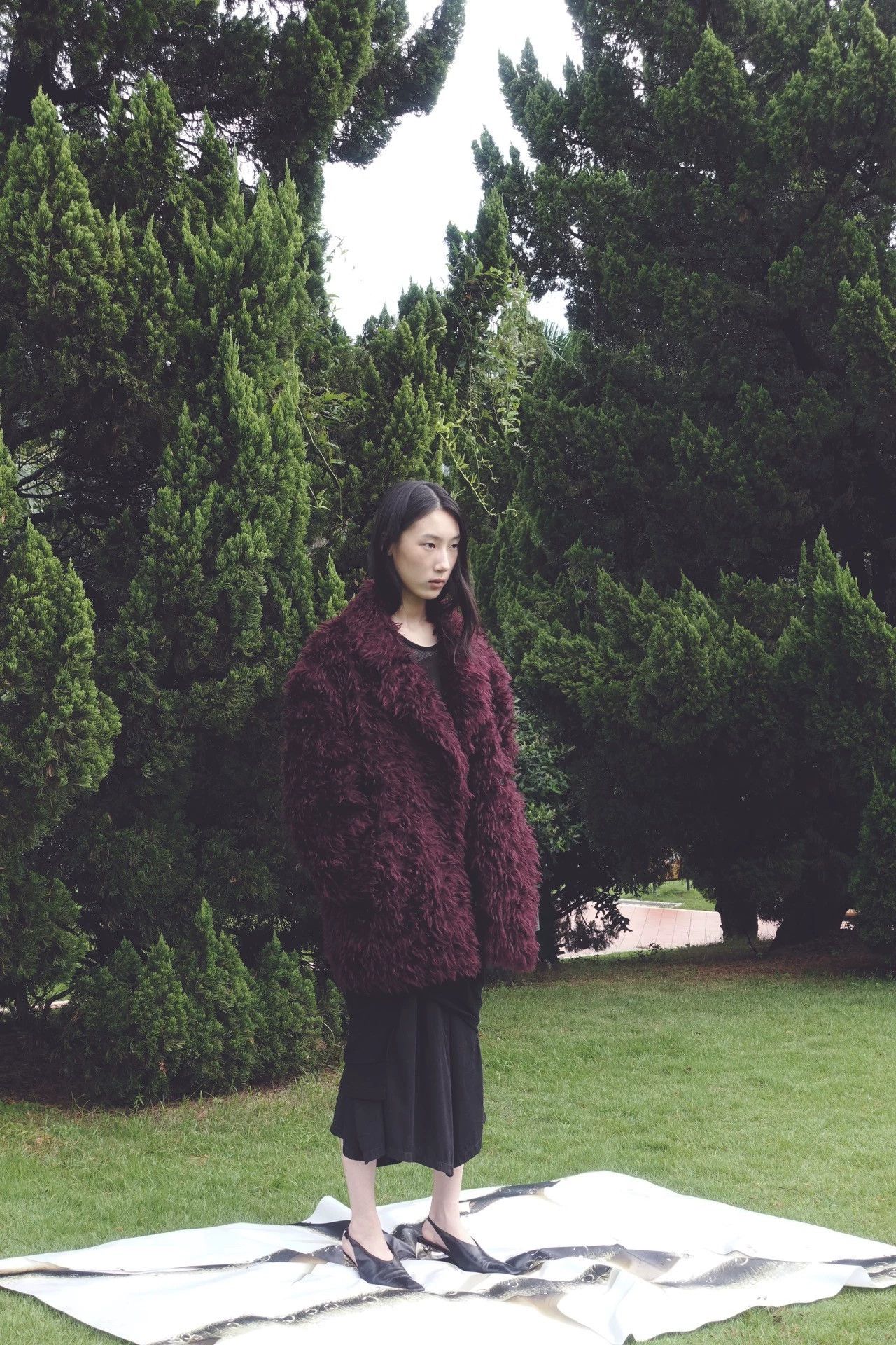 Maison Margiela MM 2016 A/W Dark Purple Faux Fur Oversized Unisex Coat Size S / US 4 / IT 40 - 2 Thumbnail