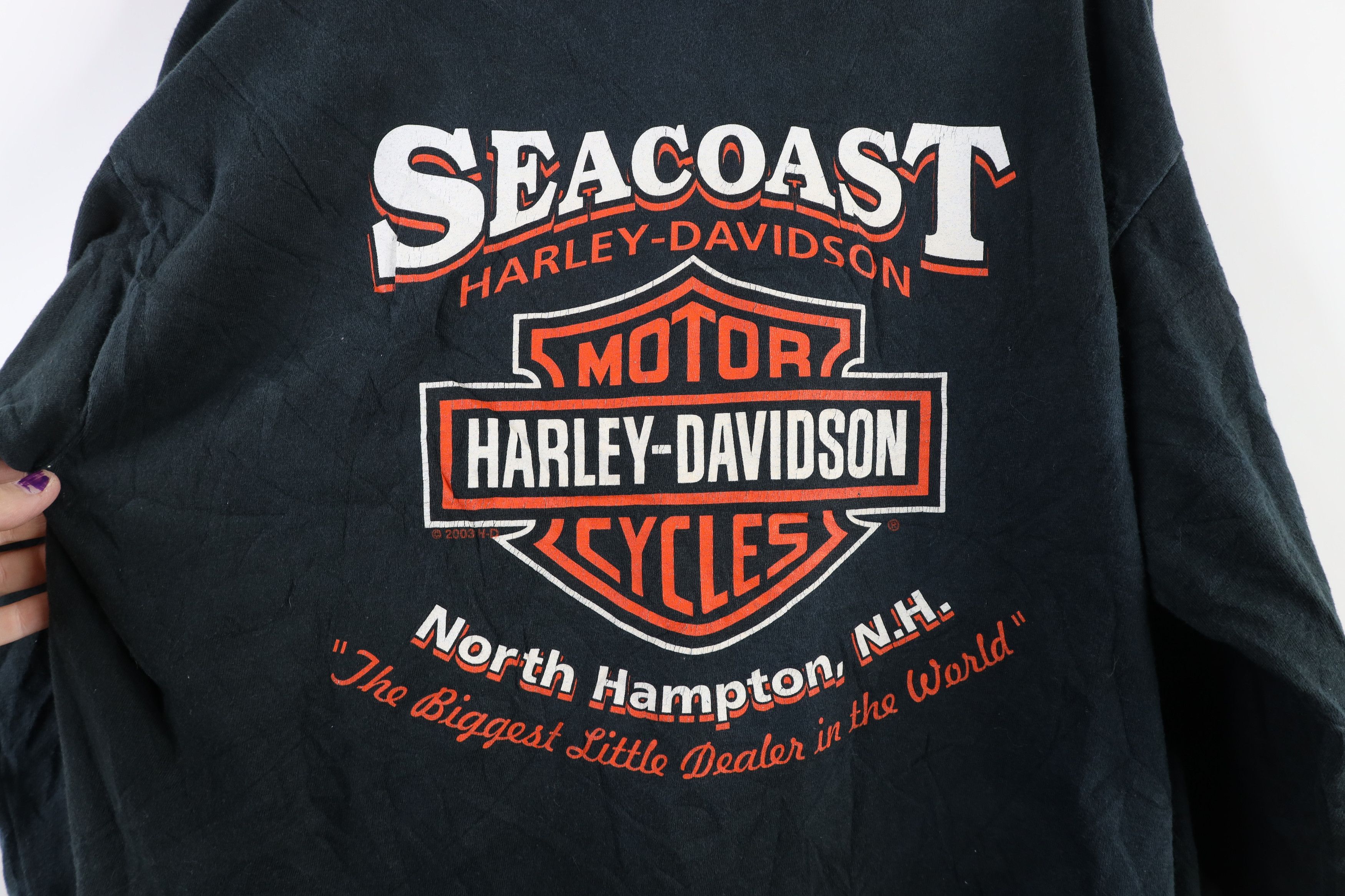Harley Davidson × Vintage Vintage Harley Davidson Flames Long Sleeve T-Shirt Black Size US M / EU 48-50 / 2 - 7 Thumbnail