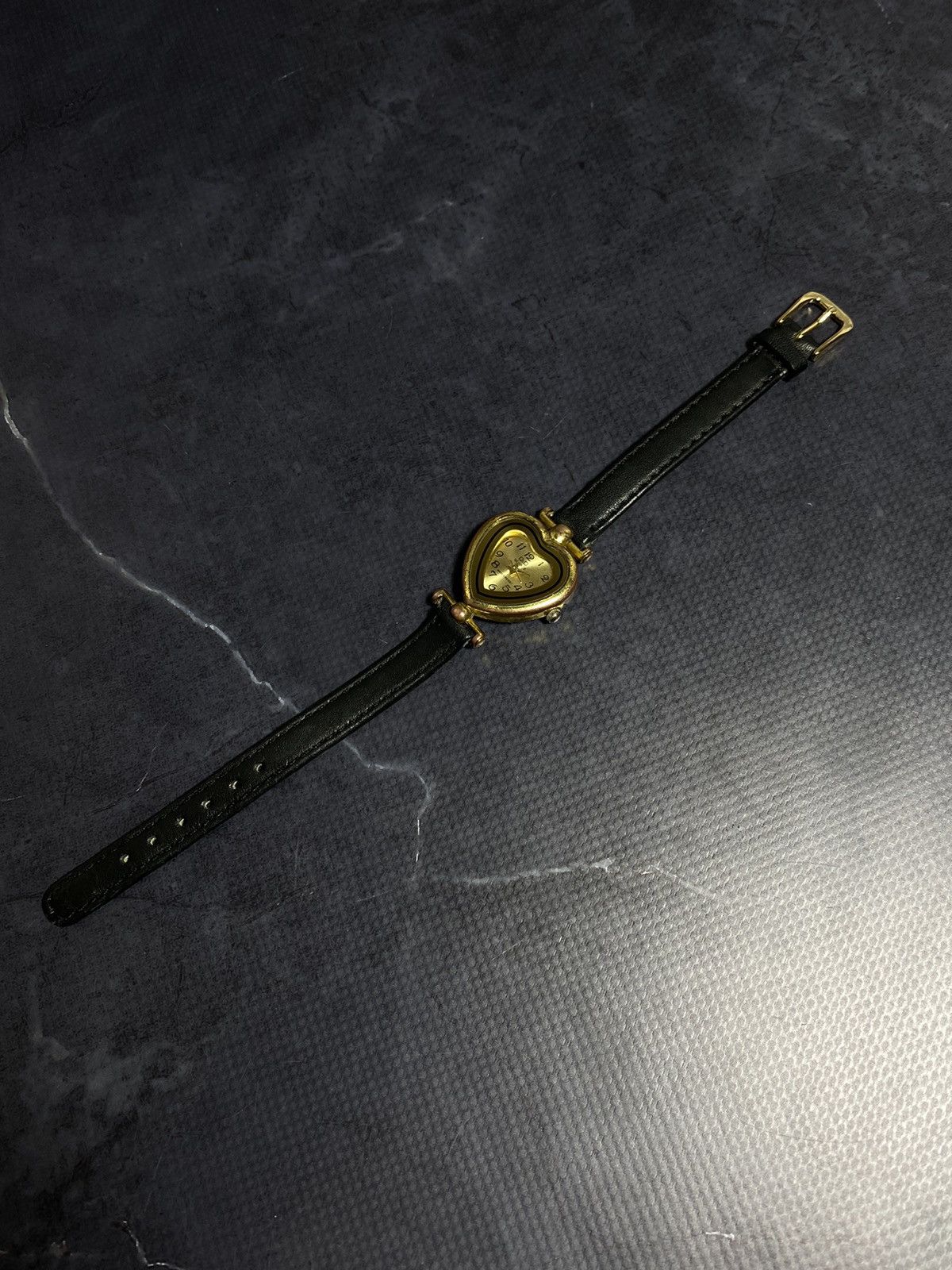Vintage Heart-Shaped Vintage Watch Gold Black Design japanese brand Size ONE SIZE - 4 Thumbnail