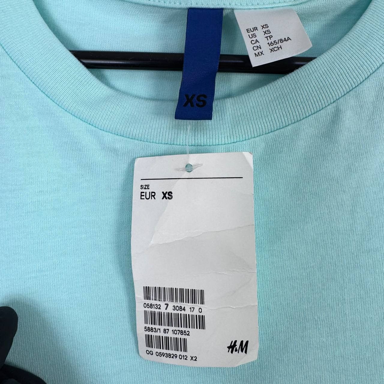 H&M H&M Basic T-Shirt Light Blue Plain Tee Minimal Casual XS Size XS / US 0-2 / IT 36-38 - 3 Thumbnail