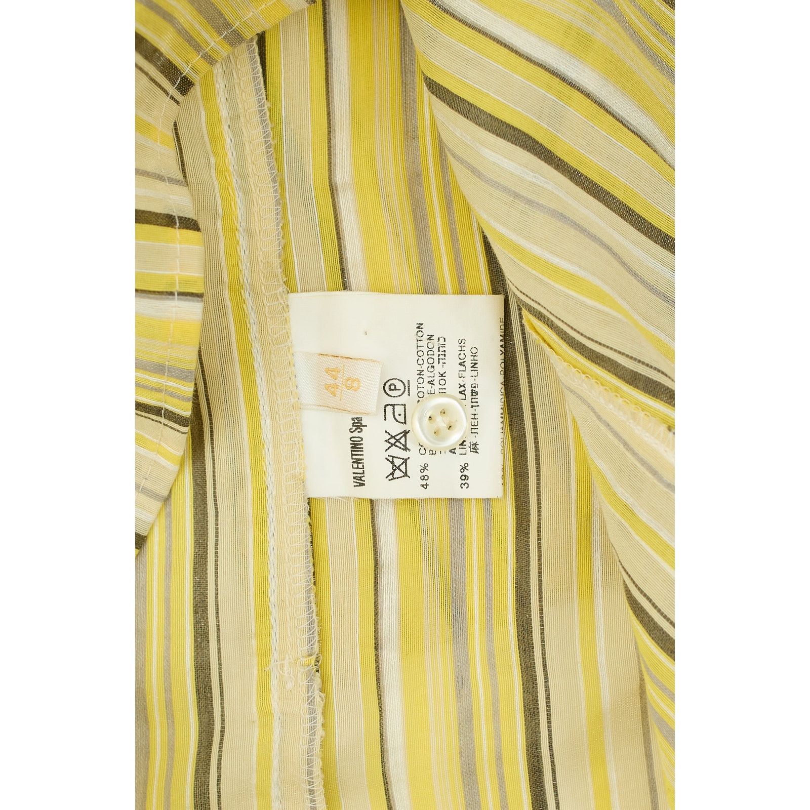 Valentino Yellow Striped Bow Tie Shirt Size M / US 6-8 / IT 42-44 - 4 Thumbnail