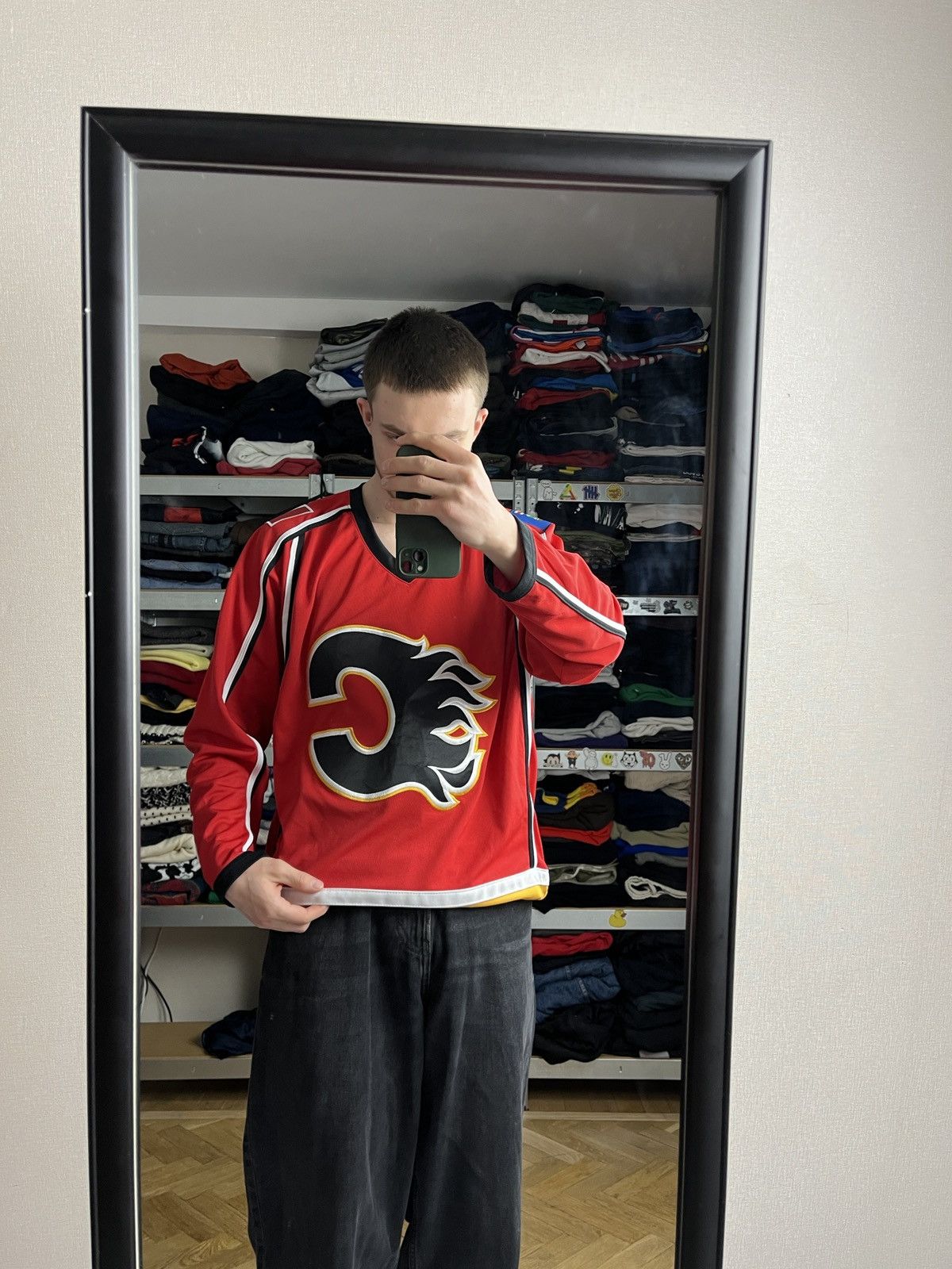 NHL NHL Calgary Flames Hockey Jersey Big Logo Longsleeve Rare Size US M / EU 48-50 / 2 - 2 Thumbnail