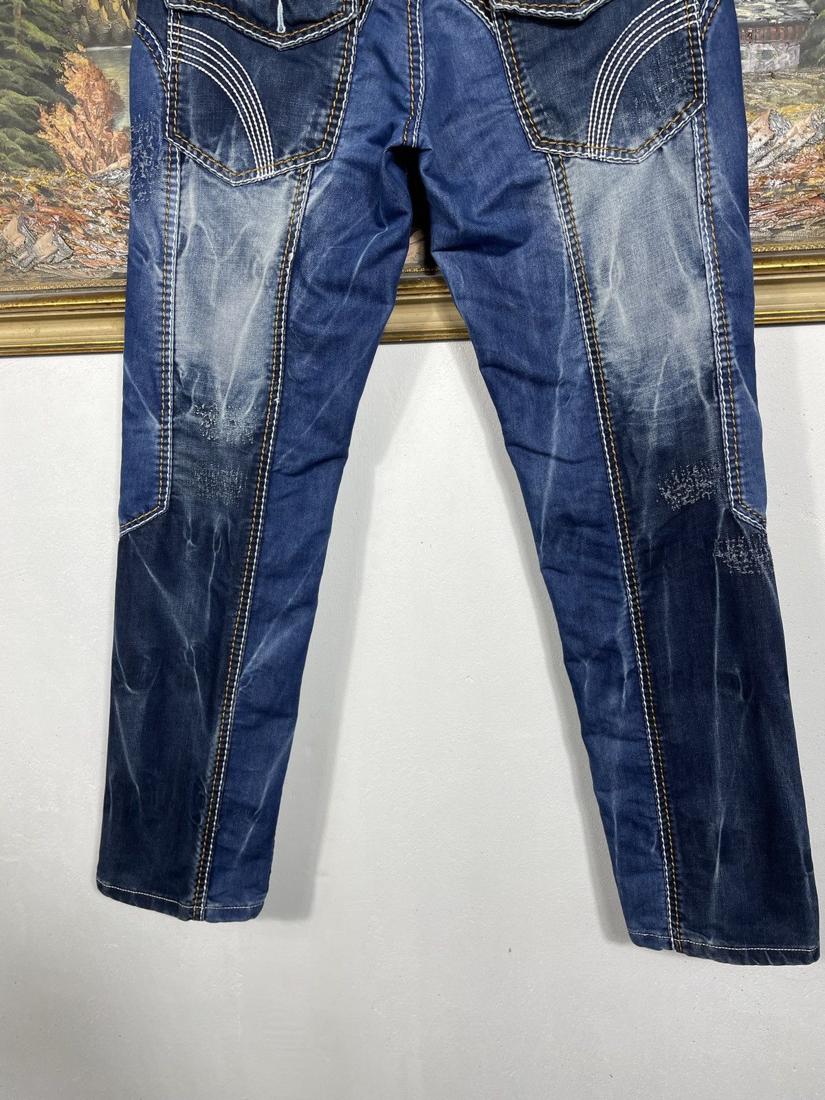 Japanese Brand Kosmo Lupo Navy Vintage Denim Jeans Avant Garde Trousers Size US 36 / EU 52 - 11 Thumbnail