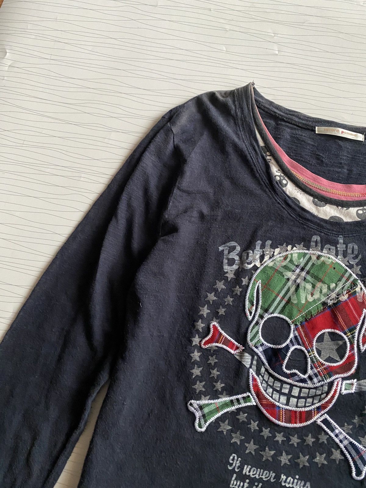 Hysteric Glamour × Undercover Japanese Skull Tartan Poem Longsleeve Tee Shirt Size US M / EU 48-50 / 2 - 5 Thumbnail