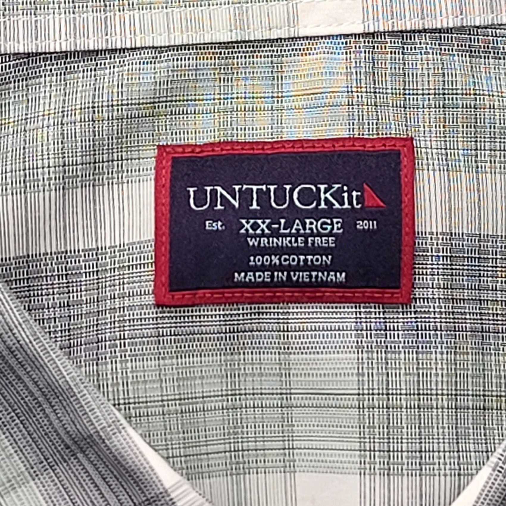 UNTUCKit UNTUCKit Shirt Mens XXL Regular Fit Long Sleeve Wrinkle Free Cotton Plaid Button-Up Size US XXL / EU 58 / 5 - 2 Thumbnail