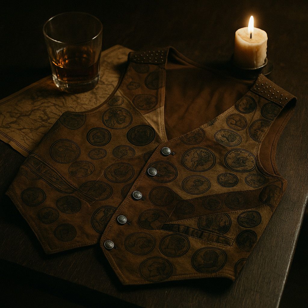 Other Blue Steel Patchwork Coin Leather Vest M Size US M / EU 48-50 / 2 - 4 Thumbnail