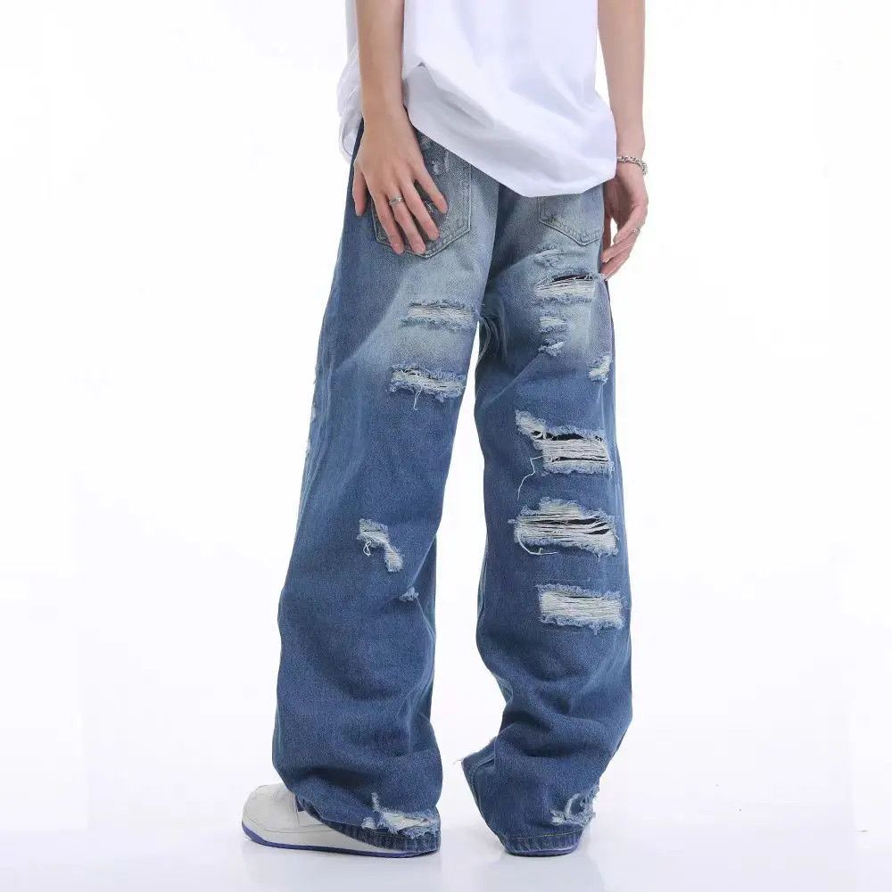 Japanese Brand × Jean Ripped loose Harajuku jeans Size US 33 - 2 Thumbnail
