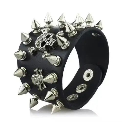 Jewelry Spikes Rivet Skeleton Bracelets Bangles Size ONE SIZE - 1 Thumbnail
