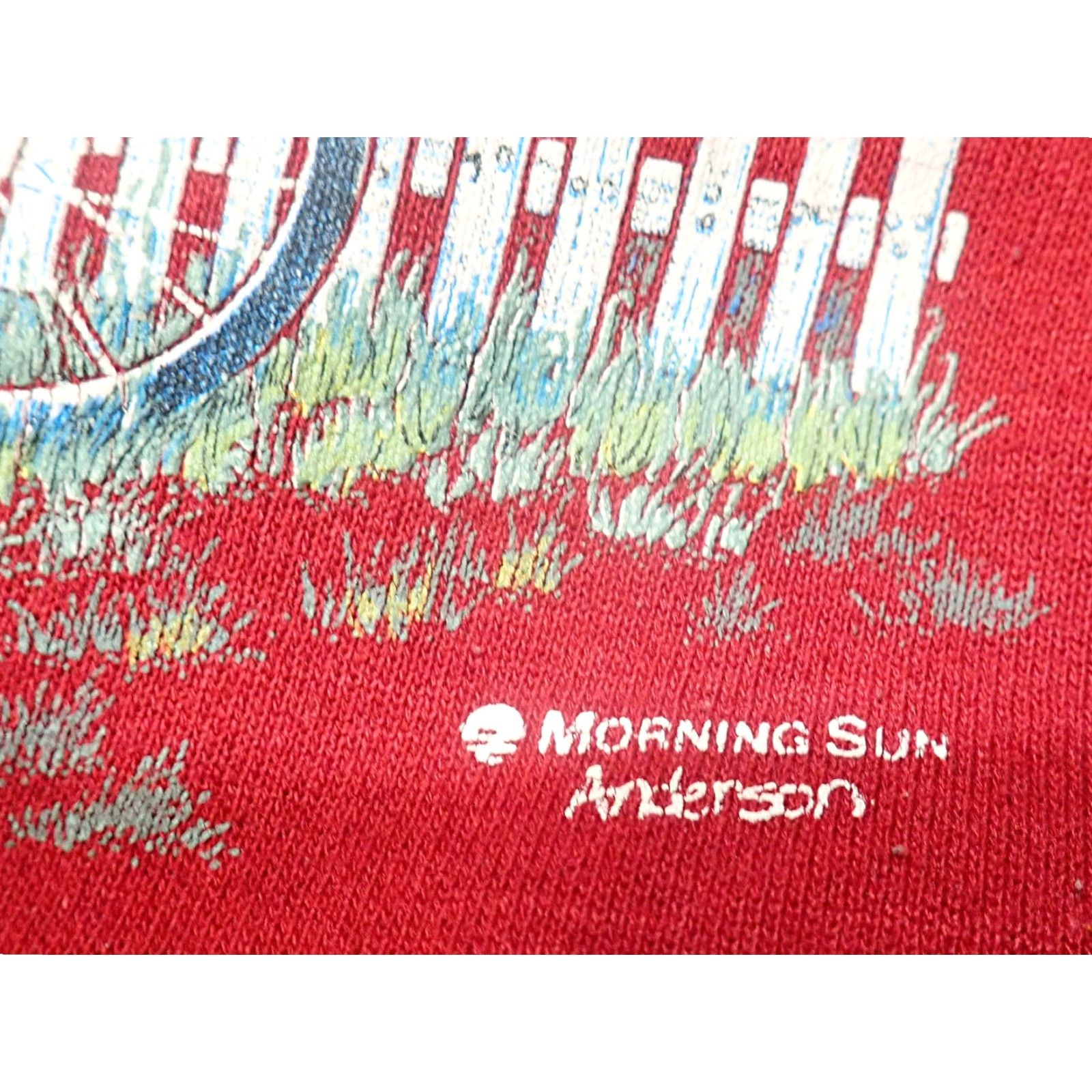 Vintage VINTAGE Morning Sun COLLARED Graphic Sweatshirt 2XL USA Apple Harvest Nature Red Cotton Blend Polyester Blend Garden Trees Little Birds USA 2XL 47 Size XXL / US 16-18 / IT 52-54 - 4 Thumbnail