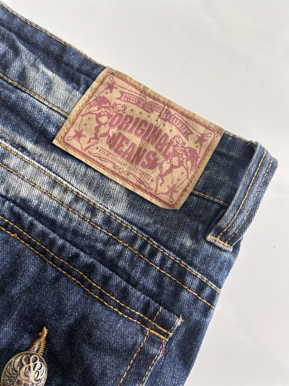 Japanese Brand × Vintage Vintage Japanese Distressed Denim Skull Patches Jeans Size US 35 - 18 Thumbnail