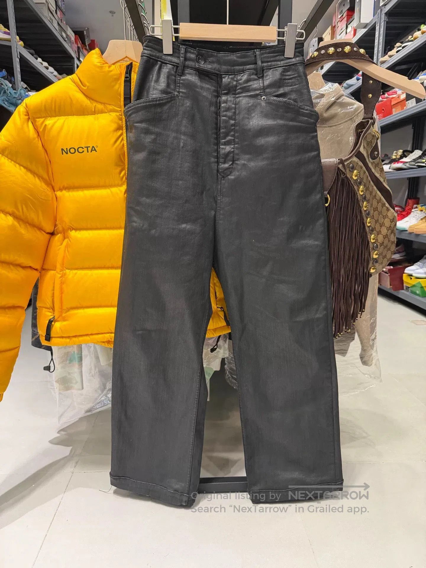 Rick Owens Rick Owens Black Wide-Leg Leather Pants. Size 26" / US 2 / IT 38 - 1 Thumbnail