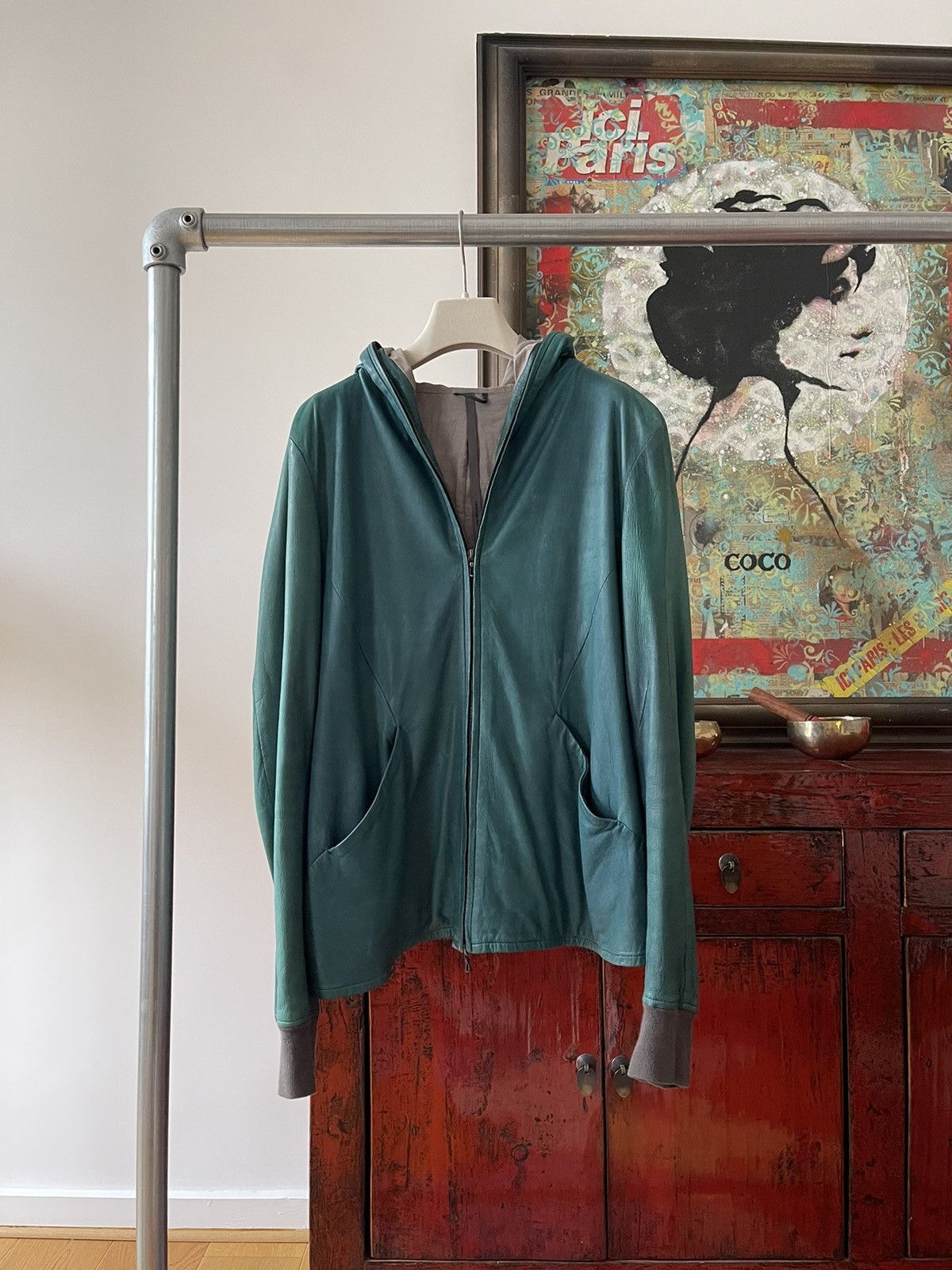 Attachment × Kazuyuki Kumagai Attachment Kazuyuki Kumagai (Attachment) Hooded Leather Jacket Size US L / EU 52-54 / 3 - 2 Thumbnail