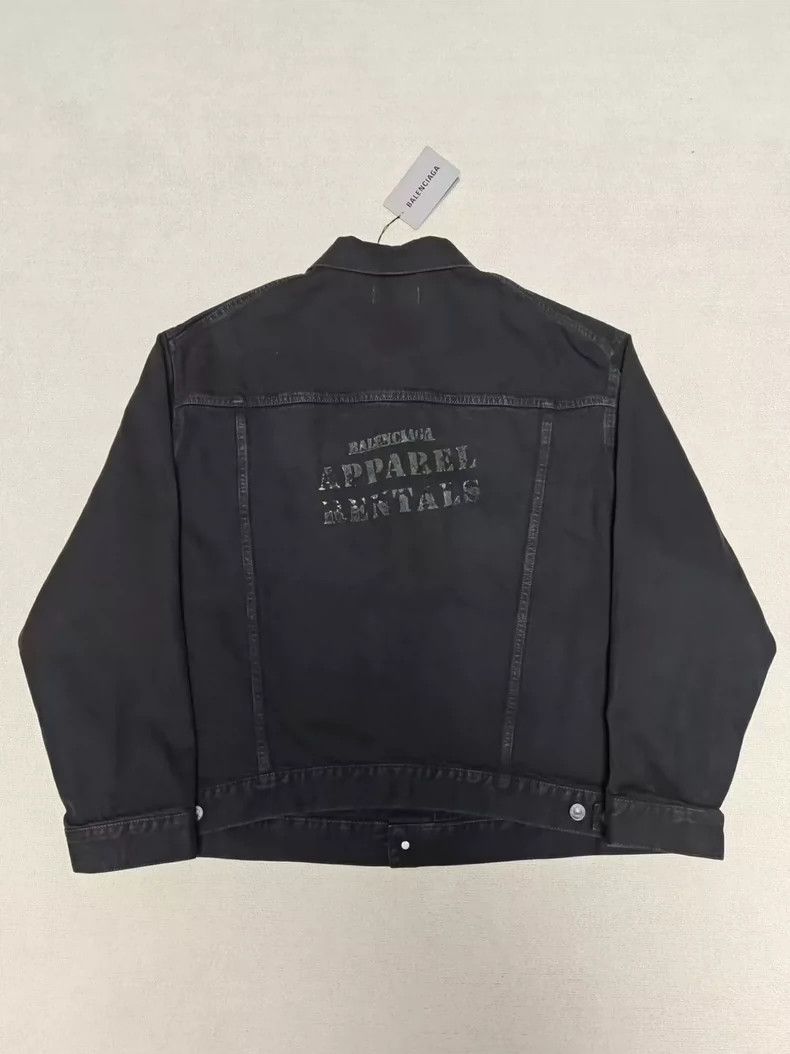 デニムジャケット Balenciaga Denim And Fleece Cotton Jacket With Logo BALENCIAGA DENIM JACKET Mens Embroidered BB Mode 100