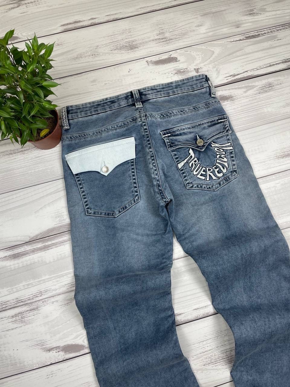 True Religion Y2K Grey Blue Distressed Jeans True Religion Aesthetic Size US 36 / EU 52 - 4 Thumbnail