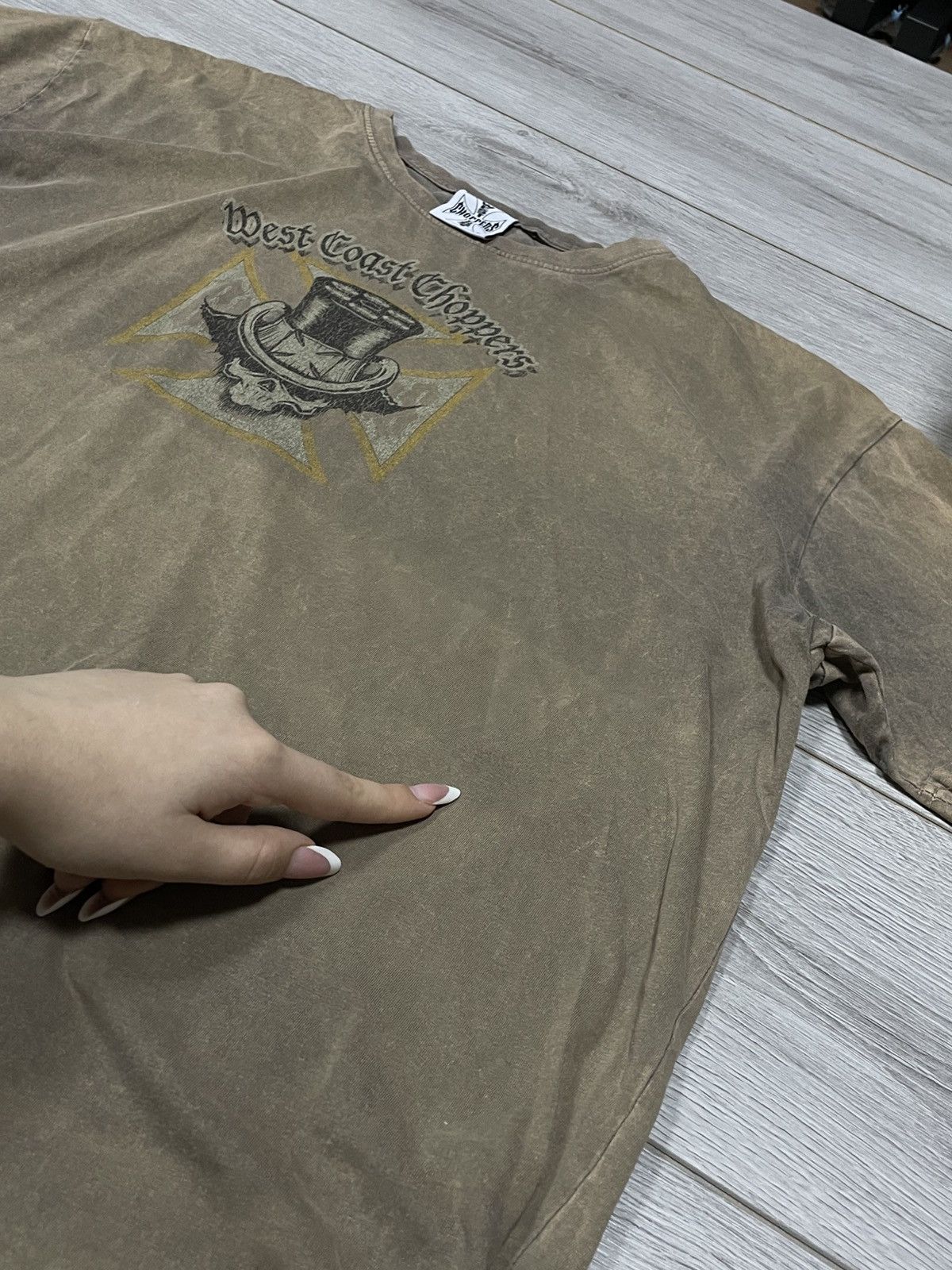 West Coast Choppers West Coast Choppers distressed faded big logo cross tee Size US XL / EU 56 / 4 - 8 Thumbnail