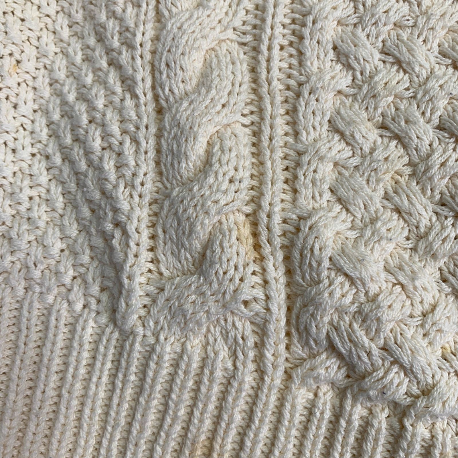 Polo Ralph Lauren Size L Cream Cable Knit Cotton Crew Neck Sweater Size US L / EU 52-54 / 3 - 11 Thumbnail