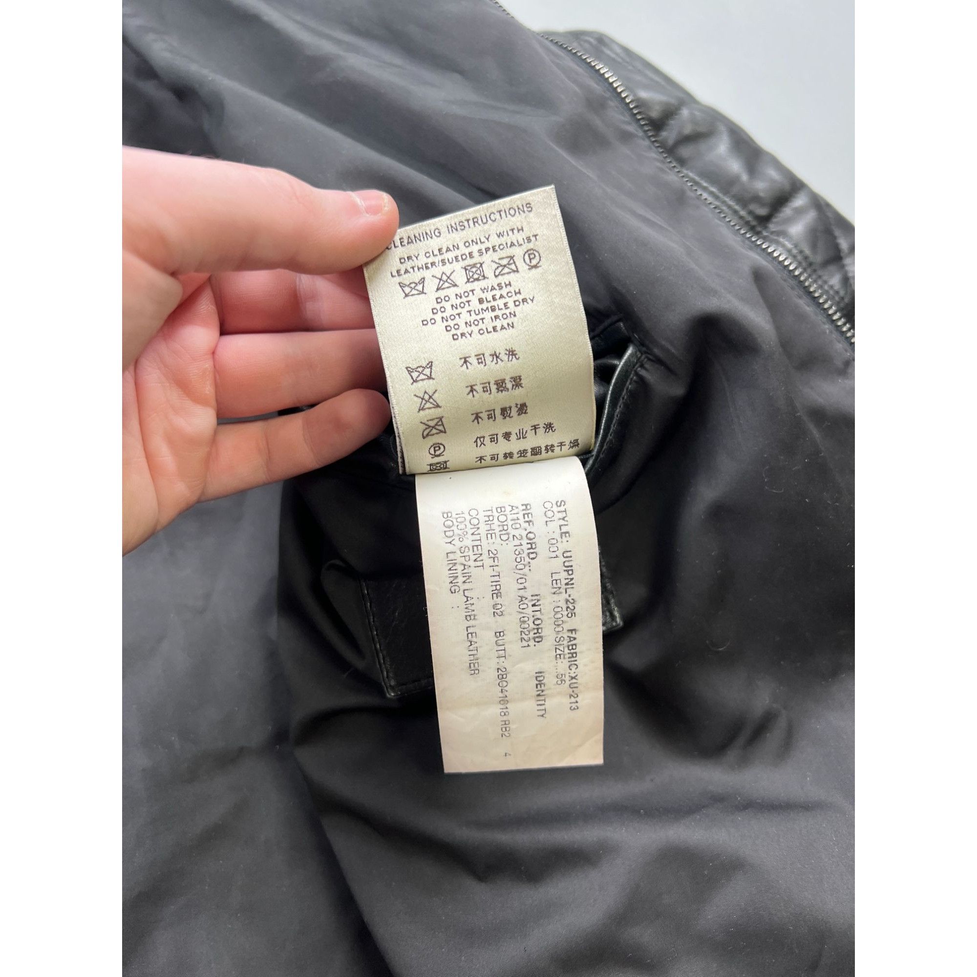 Ermenegildo Zegna Ermenegildo Zegna Black Leather Quilted Jacket (Y1020) Size US XL / EU 56 / 4 - 14 Thumbnail