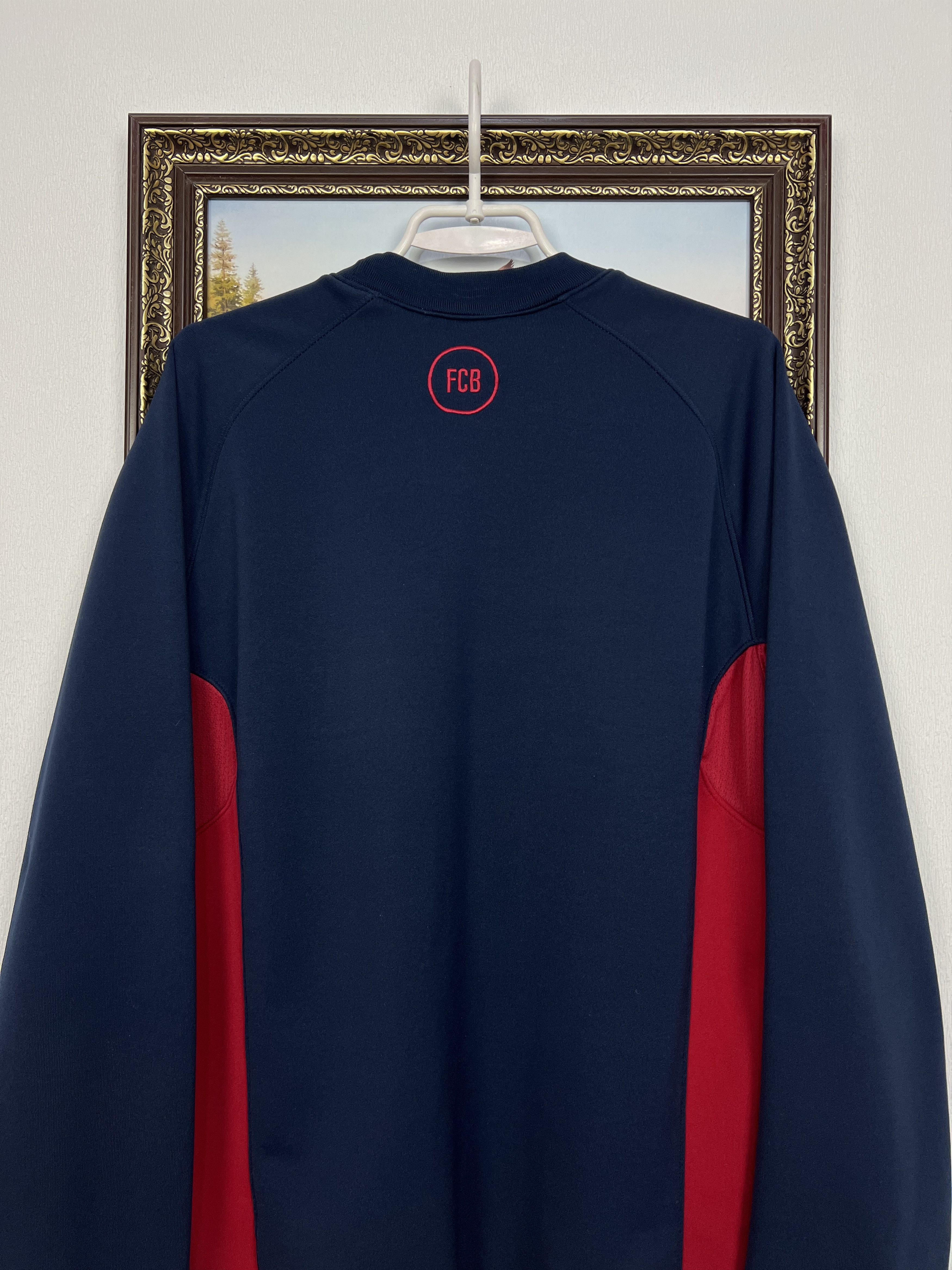 Vintage 90's Nike Barcelona Blue Football Sweatshirt Soccer