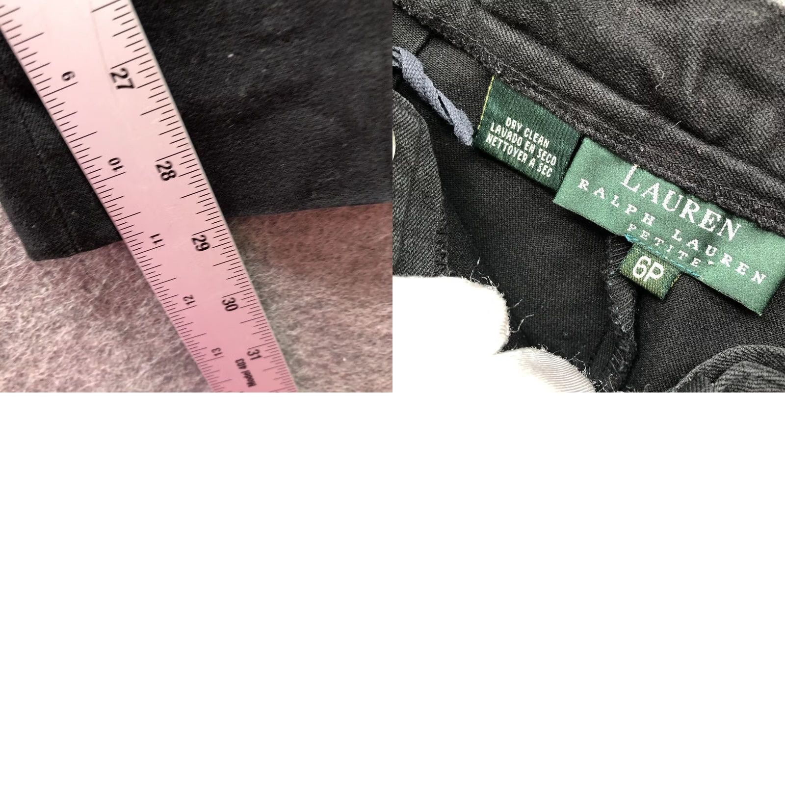 Ralph Lauren VINTAGE? No Title: Lauren Ralph Lauren Trouser Pants Womens 6P Black Straight Front Seam Stretch Size 28" / US 6 / IT 42 - 8 Thumbnail
